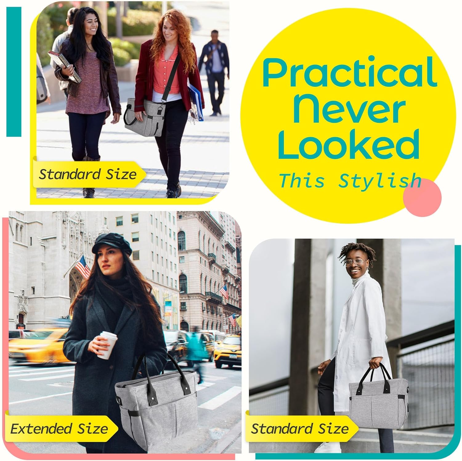 Cute&Classy Roomy Insulated Lunch Bags for Women - Stylish & Functional Large Tote Adult Lunch Box for Working & Picnic - Image 2