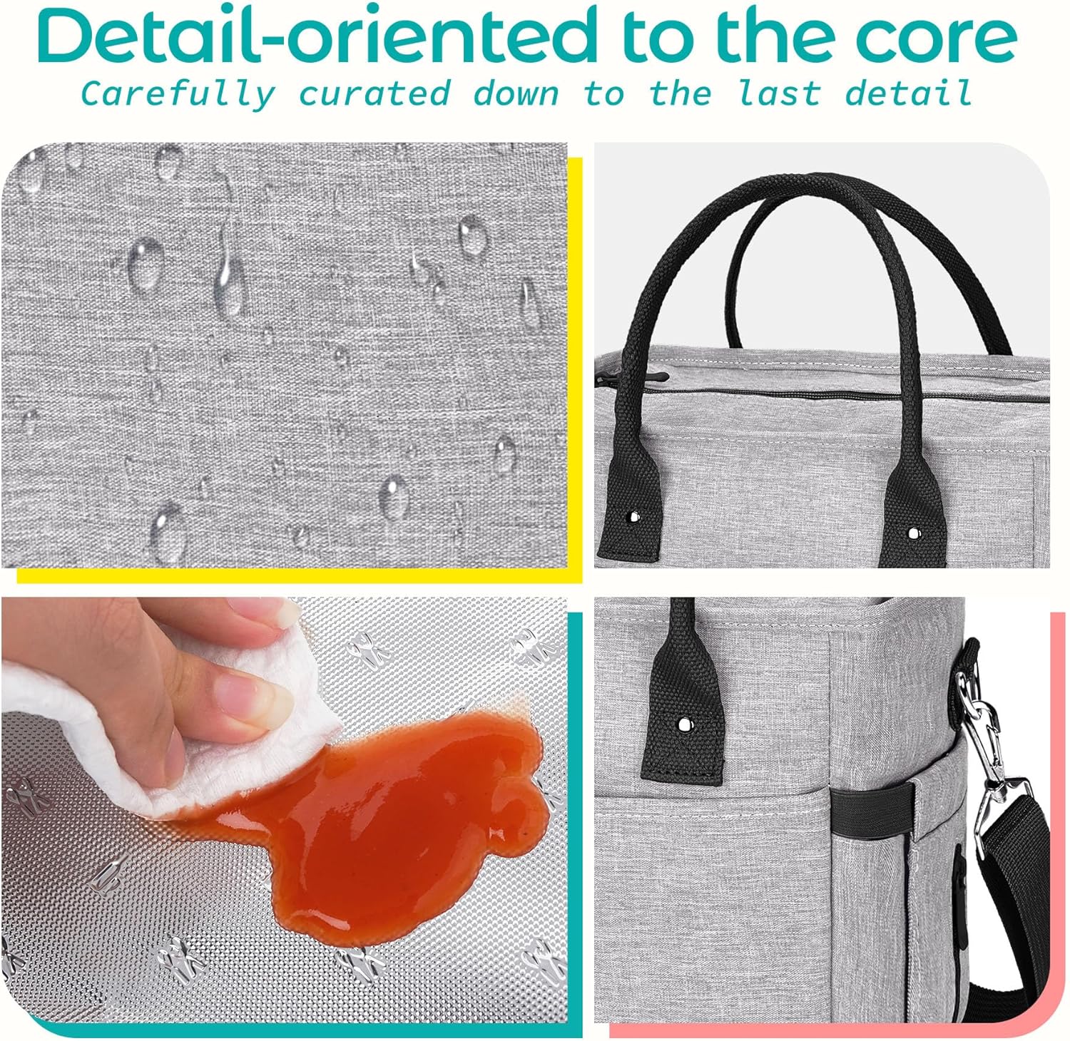 Cute&Classy Roomy Insulated Lunch Bags for Women - Stylish & Functional Large Tote Adult Lunch Box for Working & Picnic - Image 7