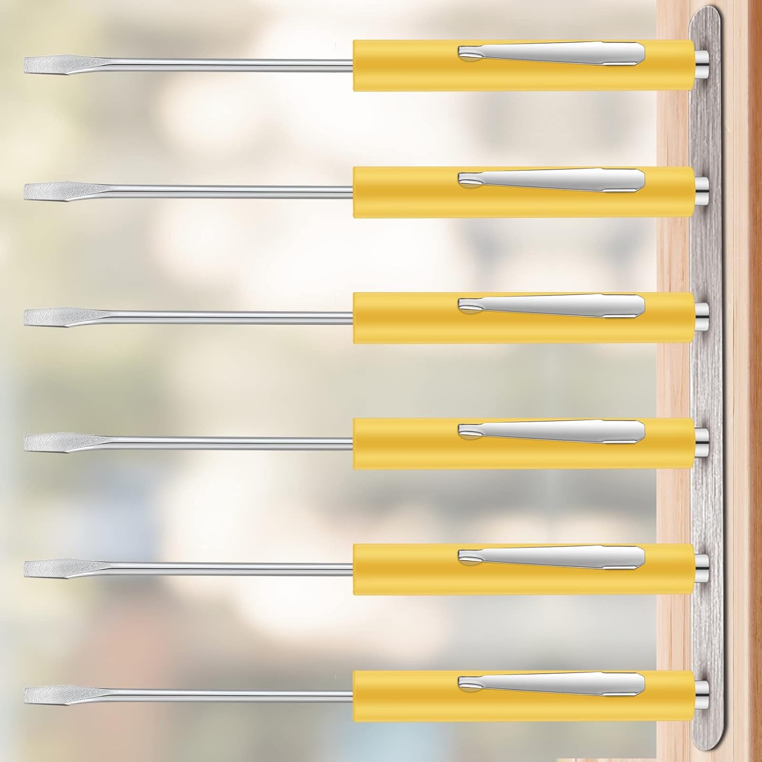 10 Pieces Pocket Screwdriver Mini Tops and Pocket Clips Magnetic Slotted Small Screw Driver with a Single Blade Head for Mechanical, Electrician(Yellow) - Image 4