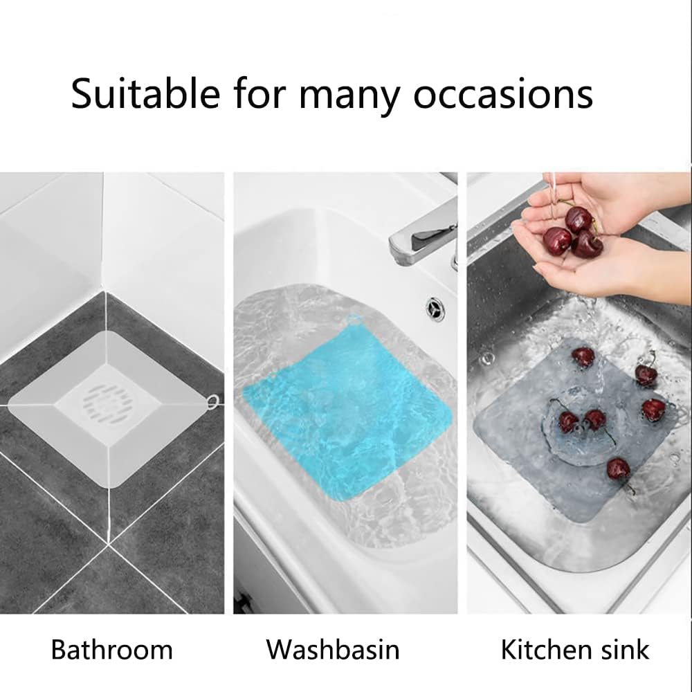 Silicone Tub Stopper Floor Drain Cover, 2 Pieces Sewer Anti-Odor Mat Deodorizing Drain Plugs for Kitchen, Bathroom and Laundry(5x5 inch) - Image 4