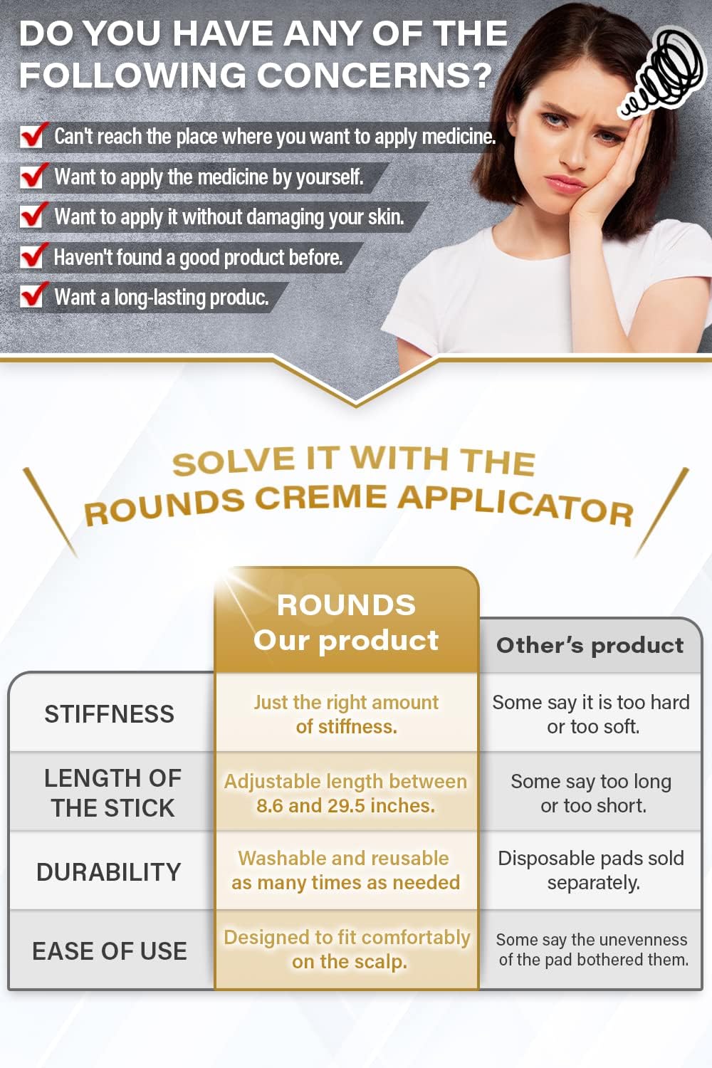 Cream Applicator for Back Telescopic Stick for Lotion Ointment Body Oil Medicine feet - Image 3