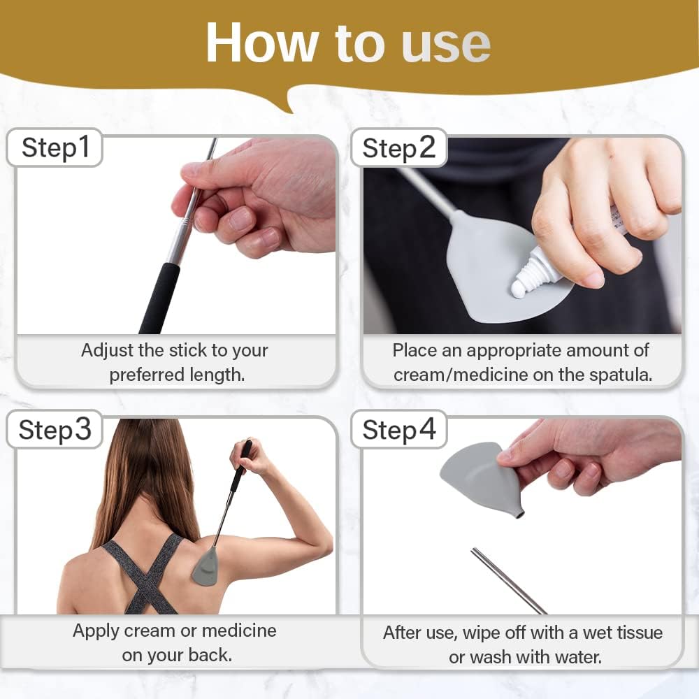 Cream Applicator for Back Telescopic Stick for Lotion Ointment Body Oil Medicine feet - Image 6
