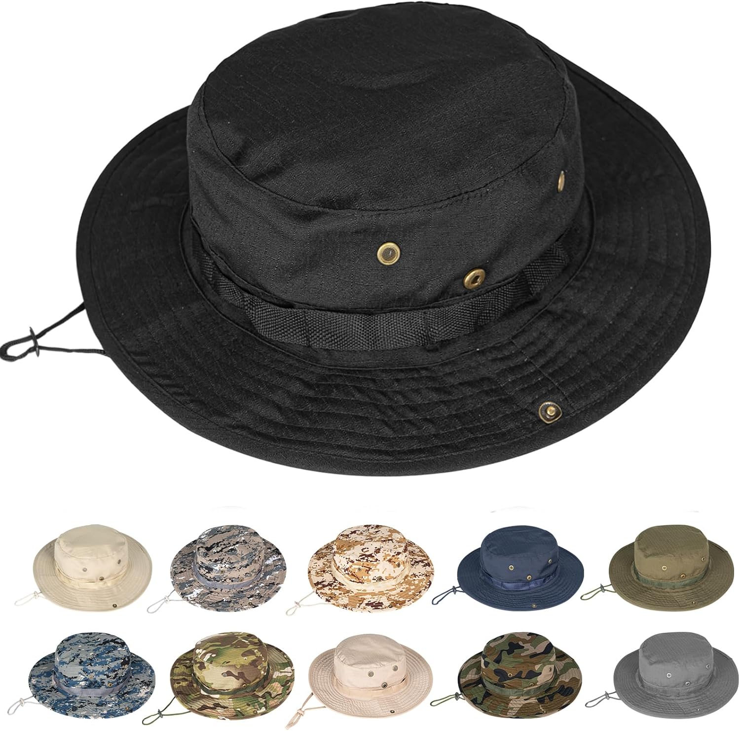 Sun Hats for Men Women Boonie Hat UPF 50+ Bucket Hat Wide Brim UV Protection Fishing Hiking Safari Outdoor Hats - Image 1