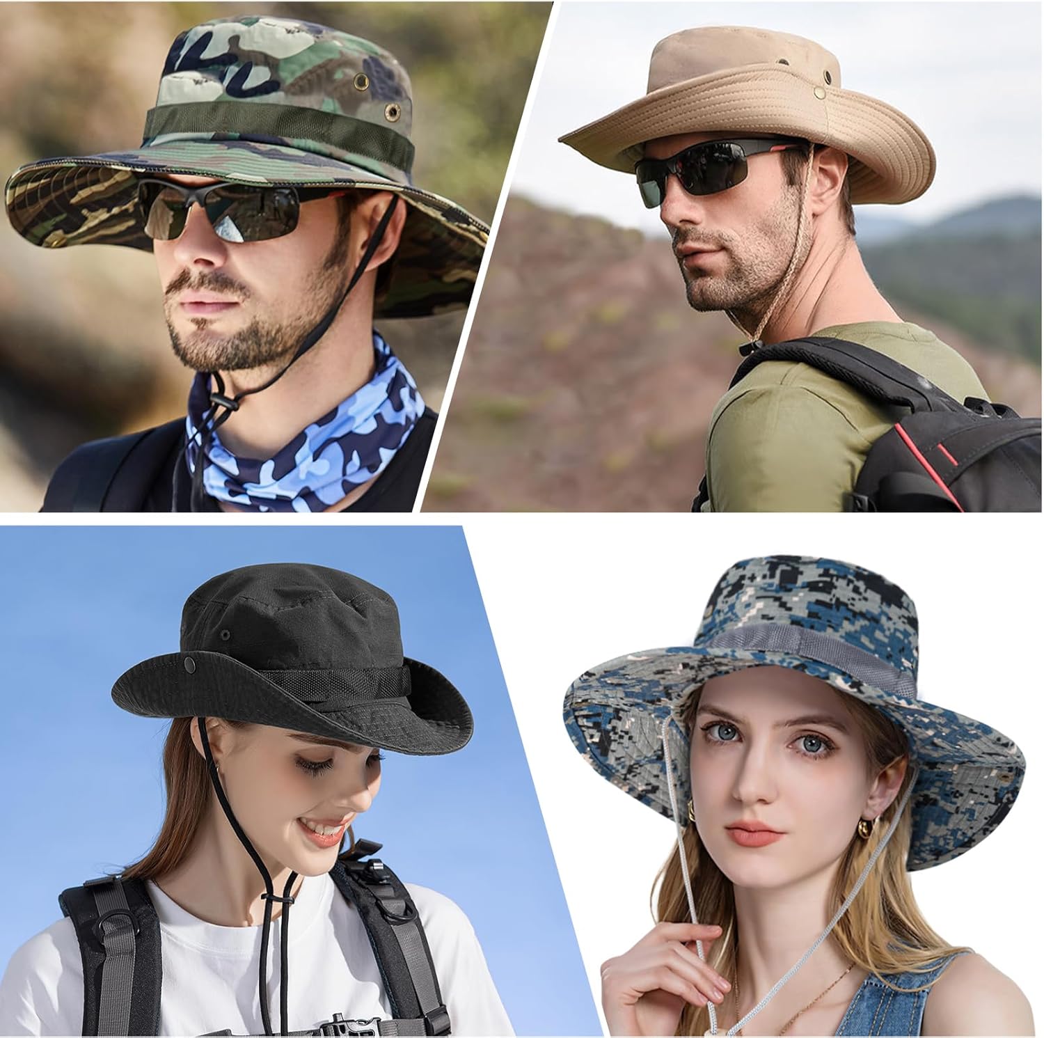 Sun Hats for Men Women Boonie Hat UPF 50+ Bucket Hat Wide Brim UV Protection Fishing Hiking Safari Outdoor Hats - Image 6