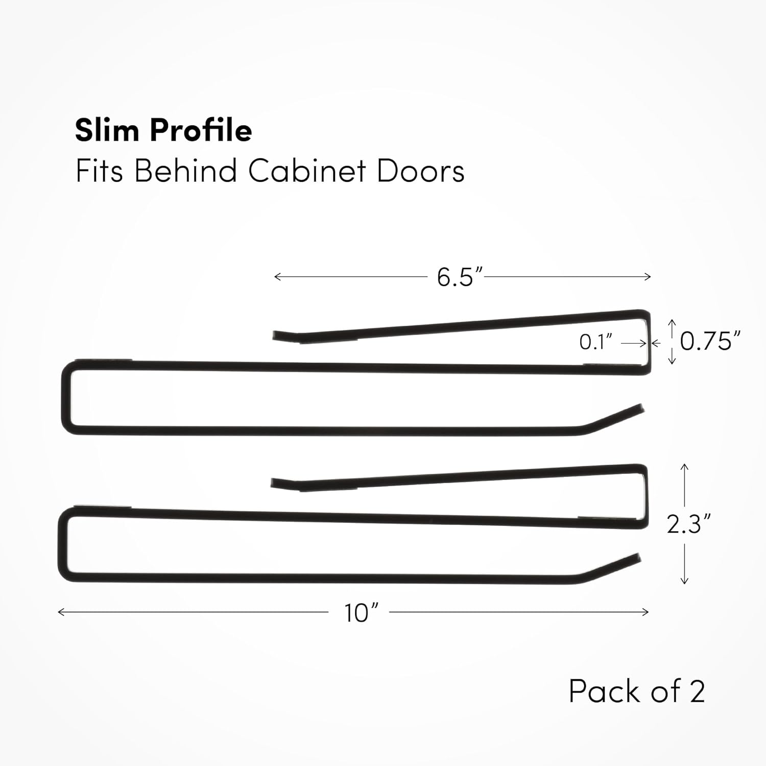 Coffee Mug Hanger for Cabinet, Clip-On Shelf, for Cups, Utensil, Tumbler Lid, Screwless Install (Pack of 2), Fits Shelves up to 3/4