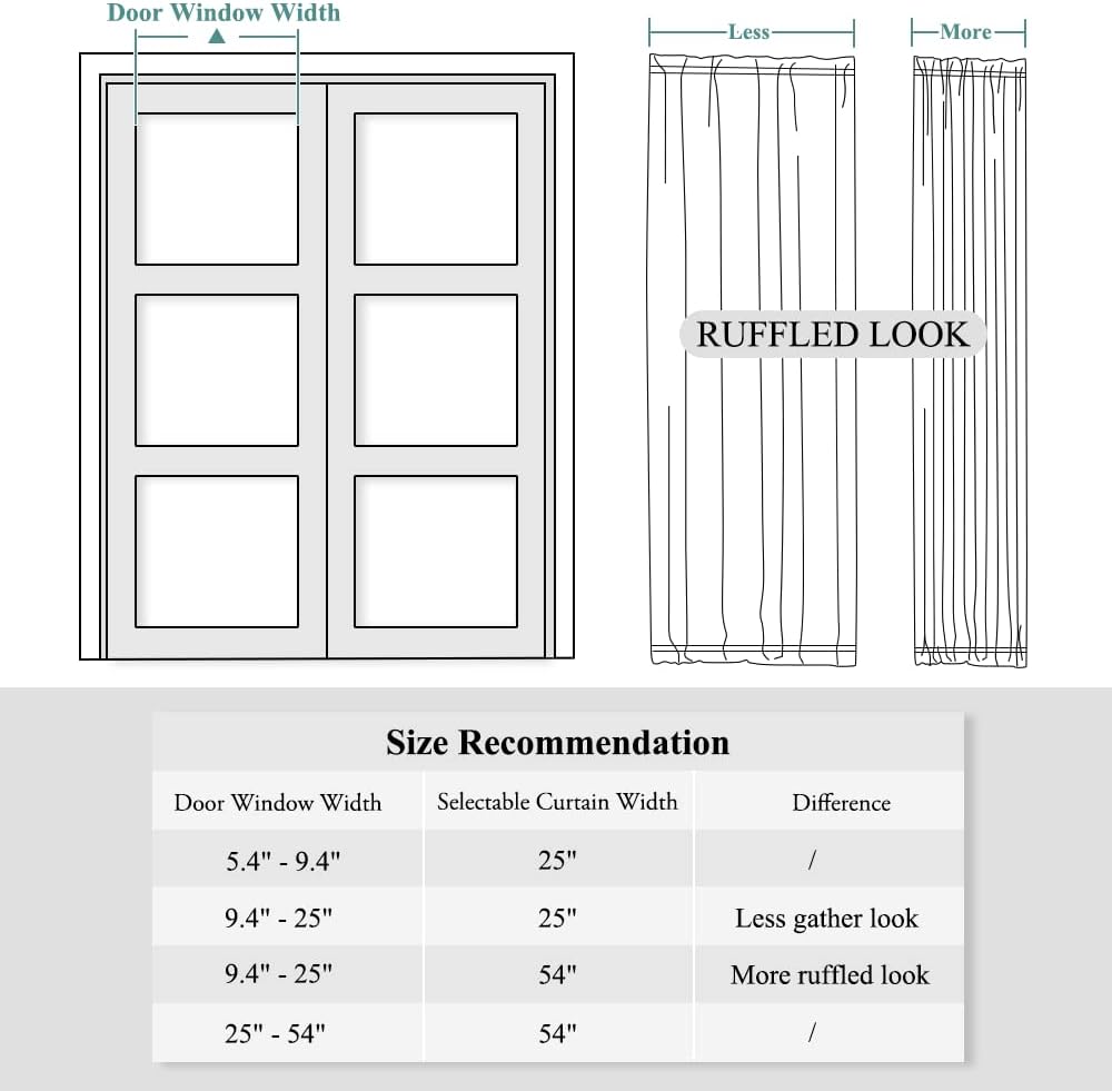 Blackout Door Window Curtains, Dual Rod Pocket Grey Drape for Front Glass French Door, Privacy Thermal Insulated Room Darkening Curtain for Sidelight Window, W 25 x L 72 inch, 1 Panel - Image 7