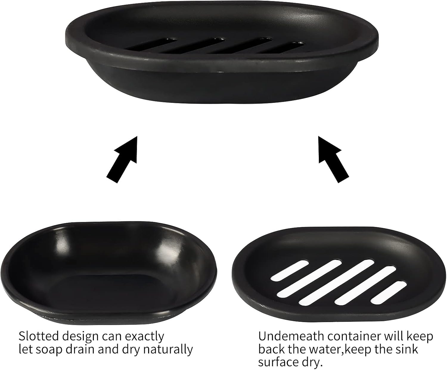 Soap Dish for Shower, 2pcs Soap Dishes Soap Savers for Bar Soap, Soap Bar Holder Shower with Drip Tray, Plastic Soap Holders with Drain for Kitchen Sink, Easy to Clean, Keeps The Soap Dry - Image 2