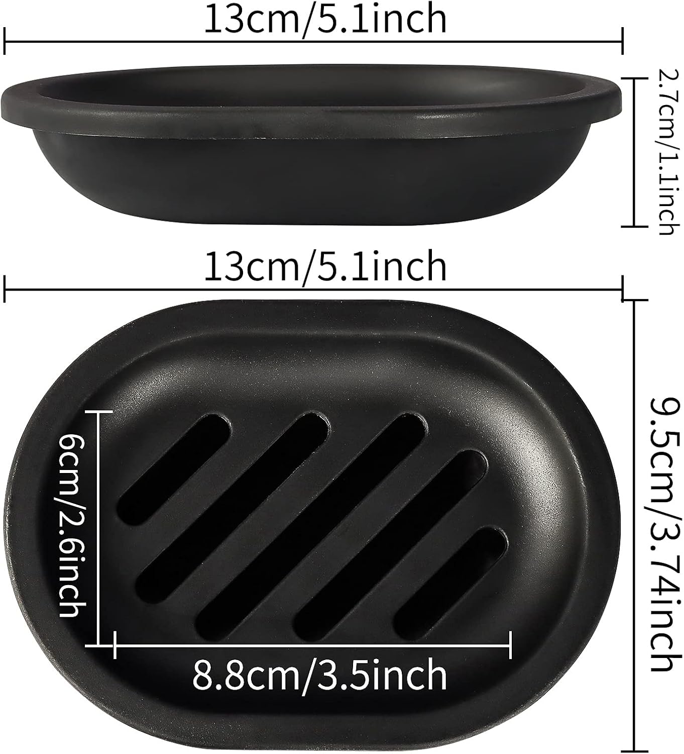 Soap Dish for Shower, 2pcs Soap Dishes Soap Savers for Bar Soap, Soap Bar Holder Shower with Drip Tray, Plastic Soap Holders with Drain for Kitchen Sink, Easy to Clean, Keeps The Soap Dry - Image 3