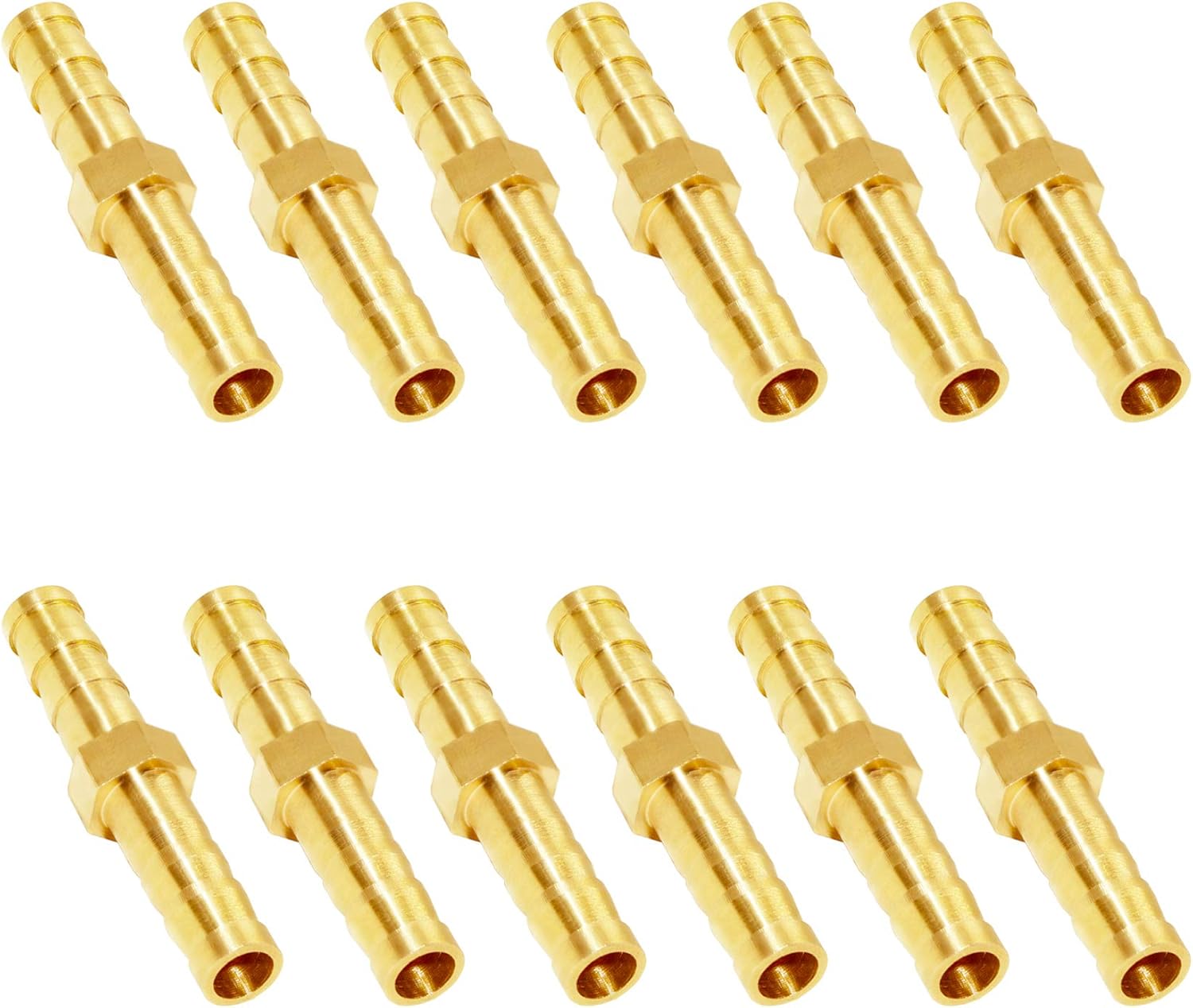 Brass Hose Barb Fitting Metals Splicer Mender, 1/4