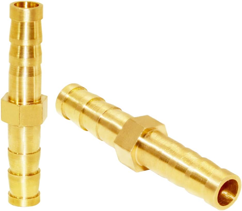 Brass Hose Barb Fitting Metals Splicer Mender, 1/4