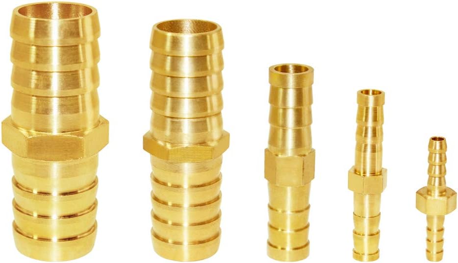 Brass Hose Barb Fitting Metals Splicer Mender, 1/4