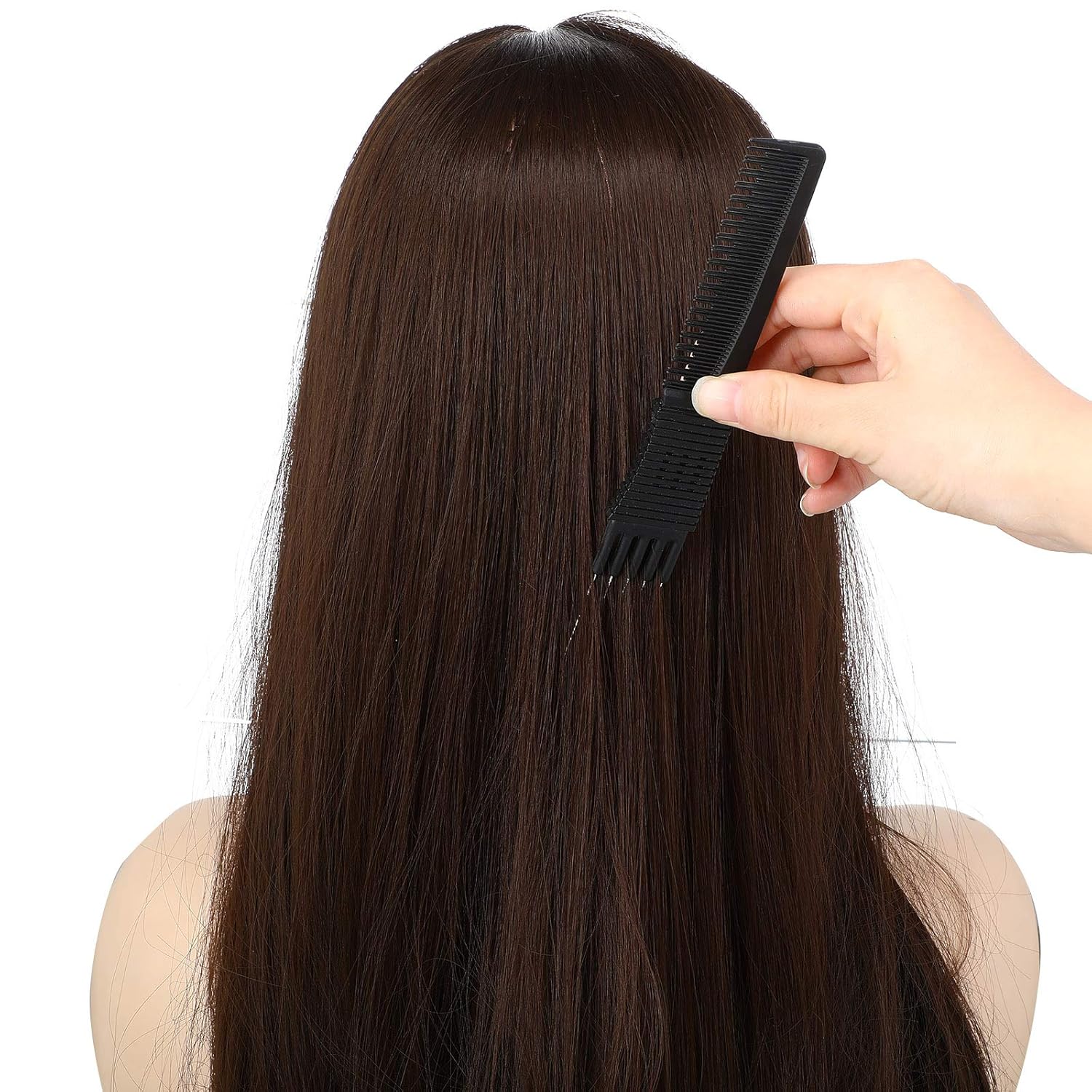 3 Pieces Pick Teasing Combs Hair Brush Set Includes Black Carbon Lift with Metal Prong, Triple Pin Rat Tail Comb, Nylon Bristle Hair Brush for Women(Black and Red) - Image 6