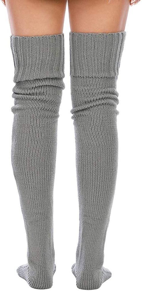 Women's Cable Knitted Thigh High Boot Socks Extra Long Winter Stockings Over Knee Leg Warmers - Image 2