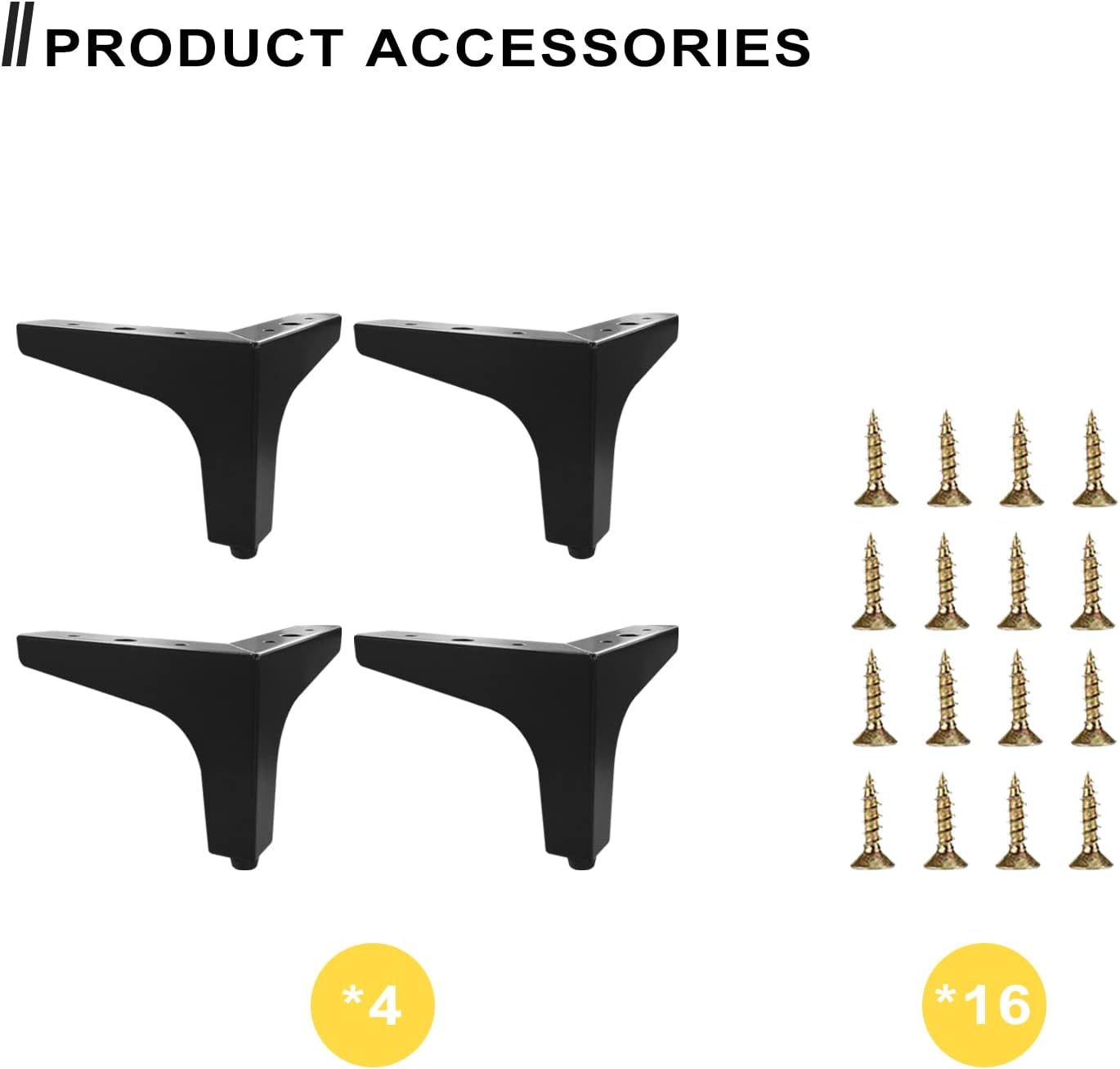 Furniture Legs Metal Feet: Cabinet Legs 4 Inch Triangle Feet Replacement Dresser Legs Set of 4 - Image 4