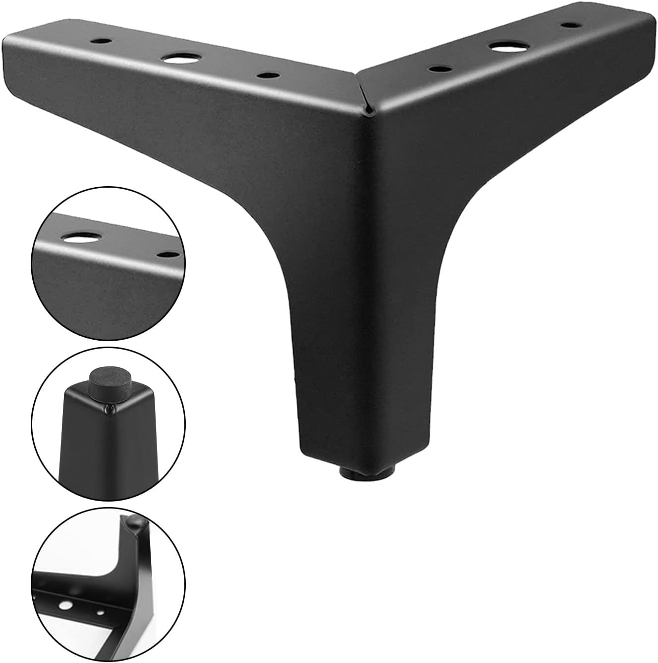 Furniture Legs Metal Feet: Cabinet Legs 4 Inch Triangle Feet Replacement Dresser Legs Set of 4 - Image 5
