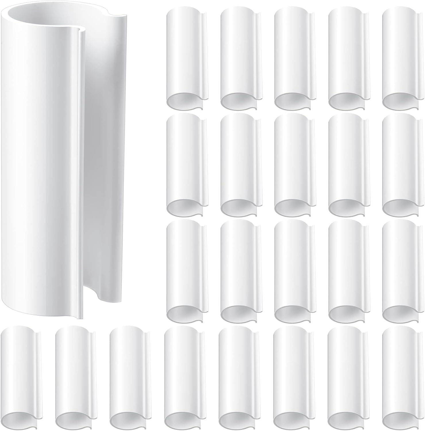 32 Pcs PVC Pipe Clips Pool Cover Clamps for Above Ground Pool Greenhouses, Row Covers, Garden, Shelters, Bird Protection, 2.4 Inch Long(for 1/2 Inch PVC Pipe,White) - Image 1