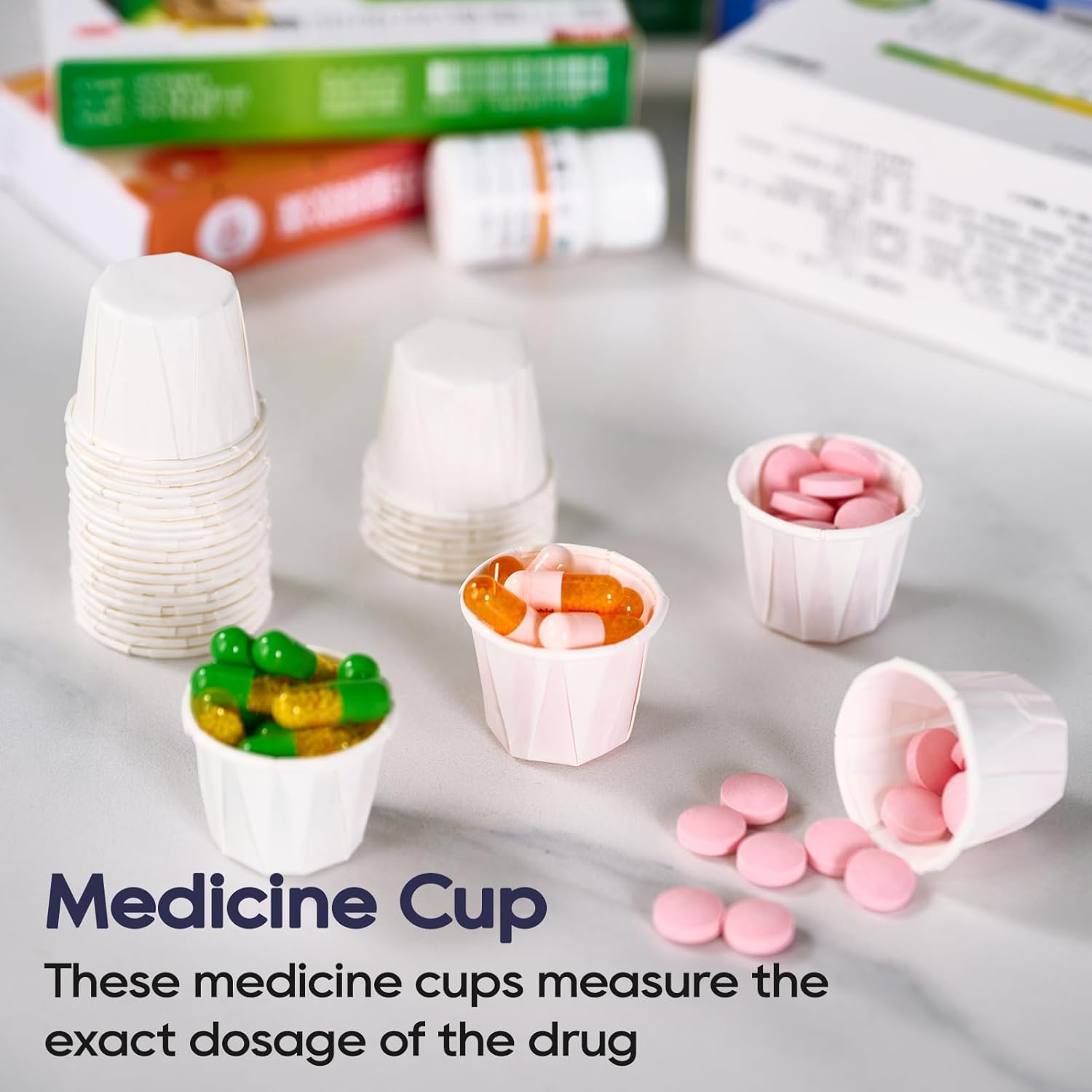 500 Pack 0.75 oz Disposable Paper Souffle Medicine Cups, 3/4 oz Sample Cups for Tasting Pills, Food Dessert Services, and Condiments - Image 5