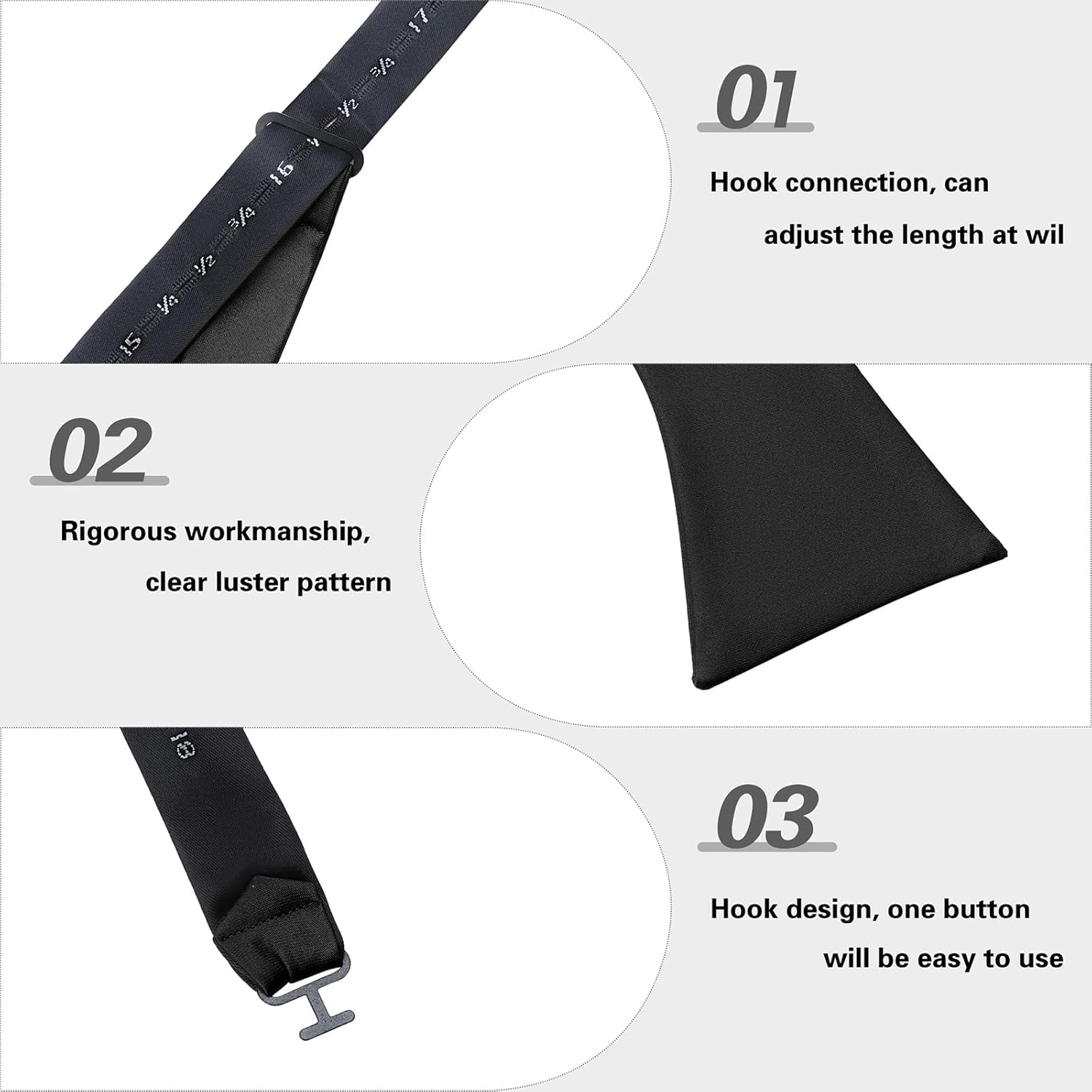 Mens Solid Bowtie Woven Self Tie Bow Ties Tuxedo & Wedding Bowties - Image 4