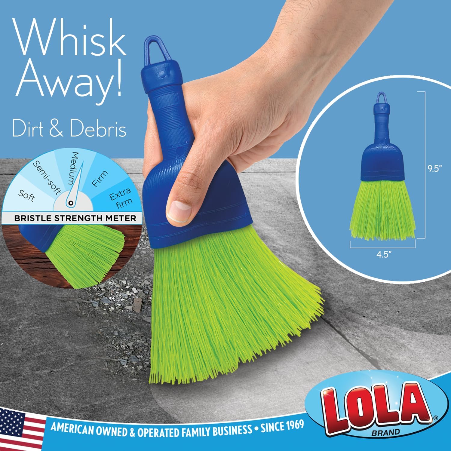 Whisk Broom, Hand Brush, Durable Bristles, Whisks Away Dirt & Debris, Compact, Hang Hole for Easy Storage, Indoor/Outdoor, 1 Pack - Image 2