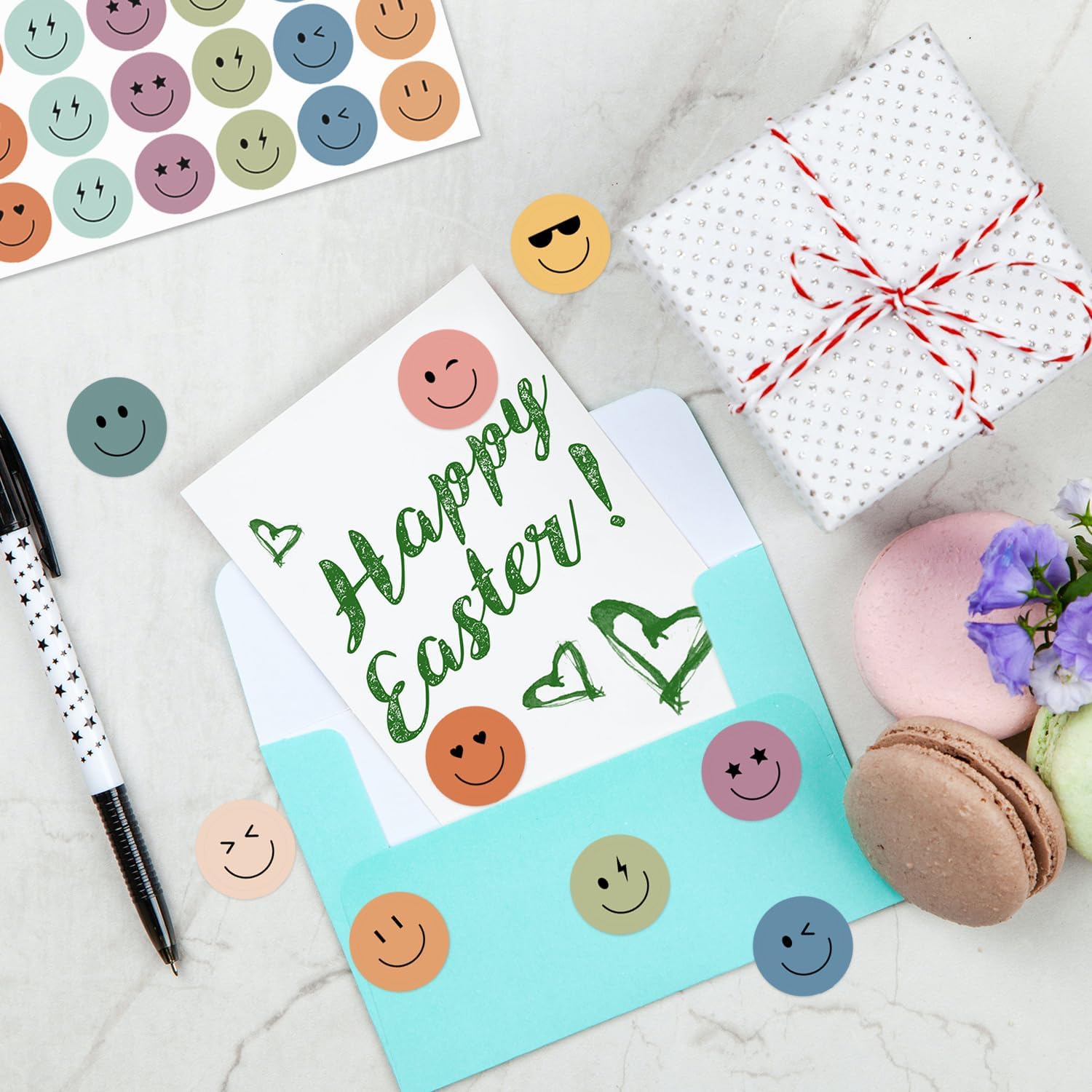 6000 Pieces Boho Happy Smile Face Stickers for School Reward Behavior Chart,3/8 Inch in Diameter Round Bohemian Style Reward Labels 10 Styles Happy Face Stickers for Teachers (50 Sheets) - Image 5