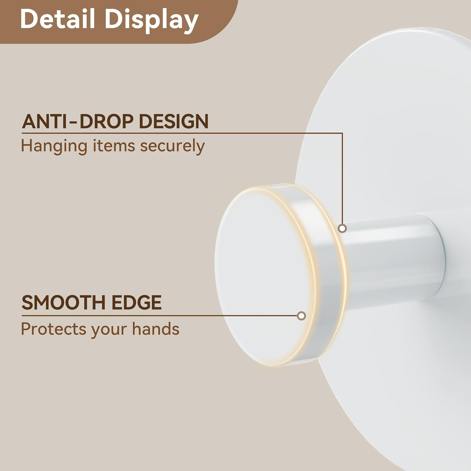 White Adhesive Wall Hook for Coat and Towel: Extra Sticky 12 LB (Max), Stainless Coat Rack Door Holder Hanger, Heavy Duty - Image 3
