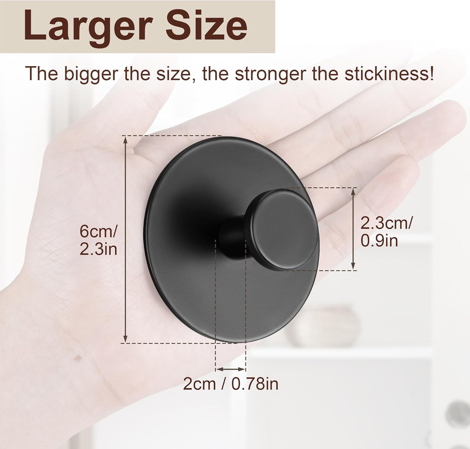 Multifunctional Towel Hooks for Bathroom Wall - Extra Sticky Stainless, Holds up to 12LB, Coat Hooks Wall Hooks, Adhesive Door Holder Hanger Shower Accessories, Matt Black Heavy Duty - Image 4