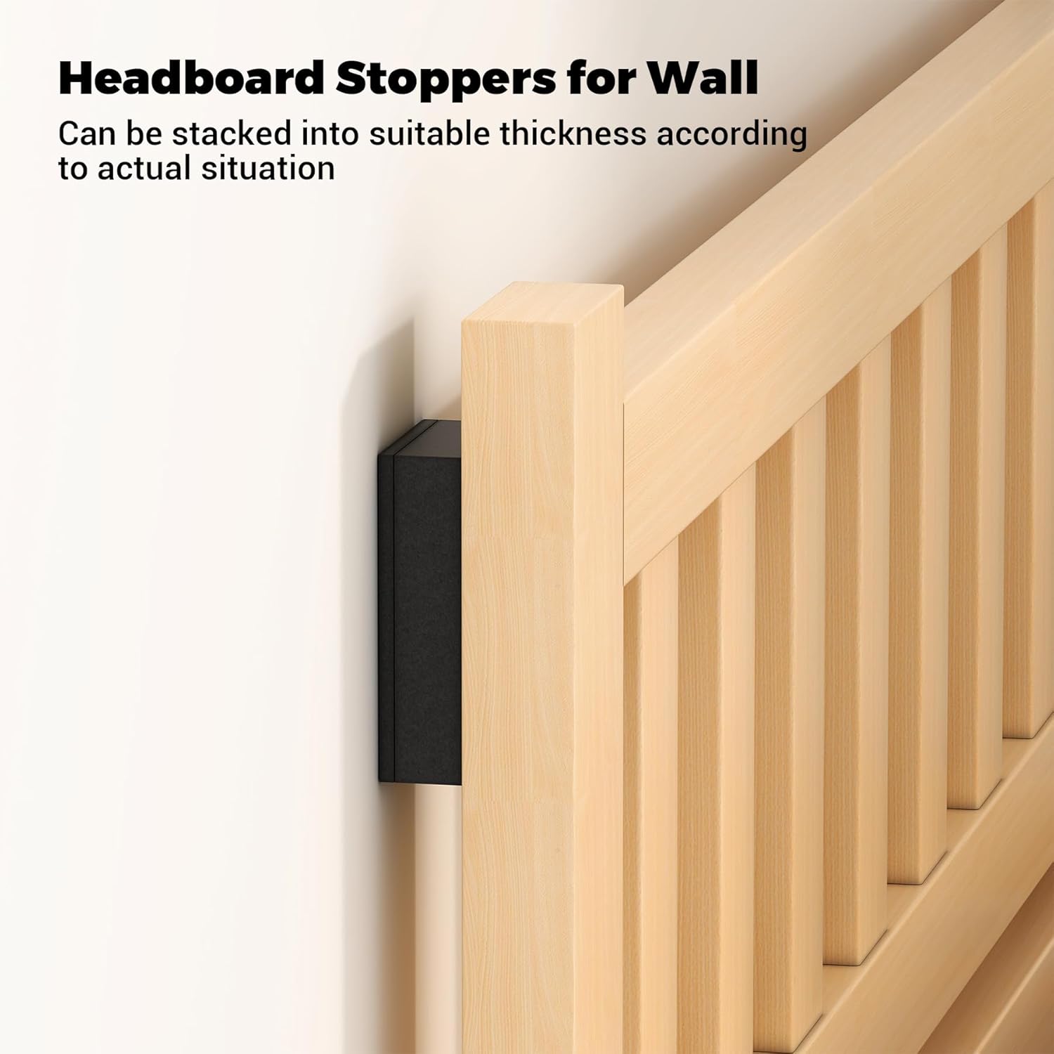 Furniture Wall Protectors,  23Pcs EVA Foam Headboard Stoppers for Wall, Bed Stoppers for Headboard, 10Pcs (20mm Thick)+13Pcs (3mm Thick) Couch Wall Protector, Black Headboard Bumper - Image 2