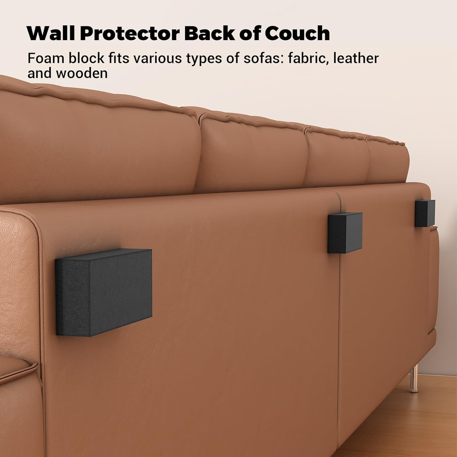 Furniture Wall Protectors,  23Pcs EVA Foam Headboard Stoppers for Wall, Bed Stoppers for Headboard, 10Pcs (20mm Thick)+13Pcs (3mm Thick) Couch Wall Protector, Black Headboard Bumper - Image 3