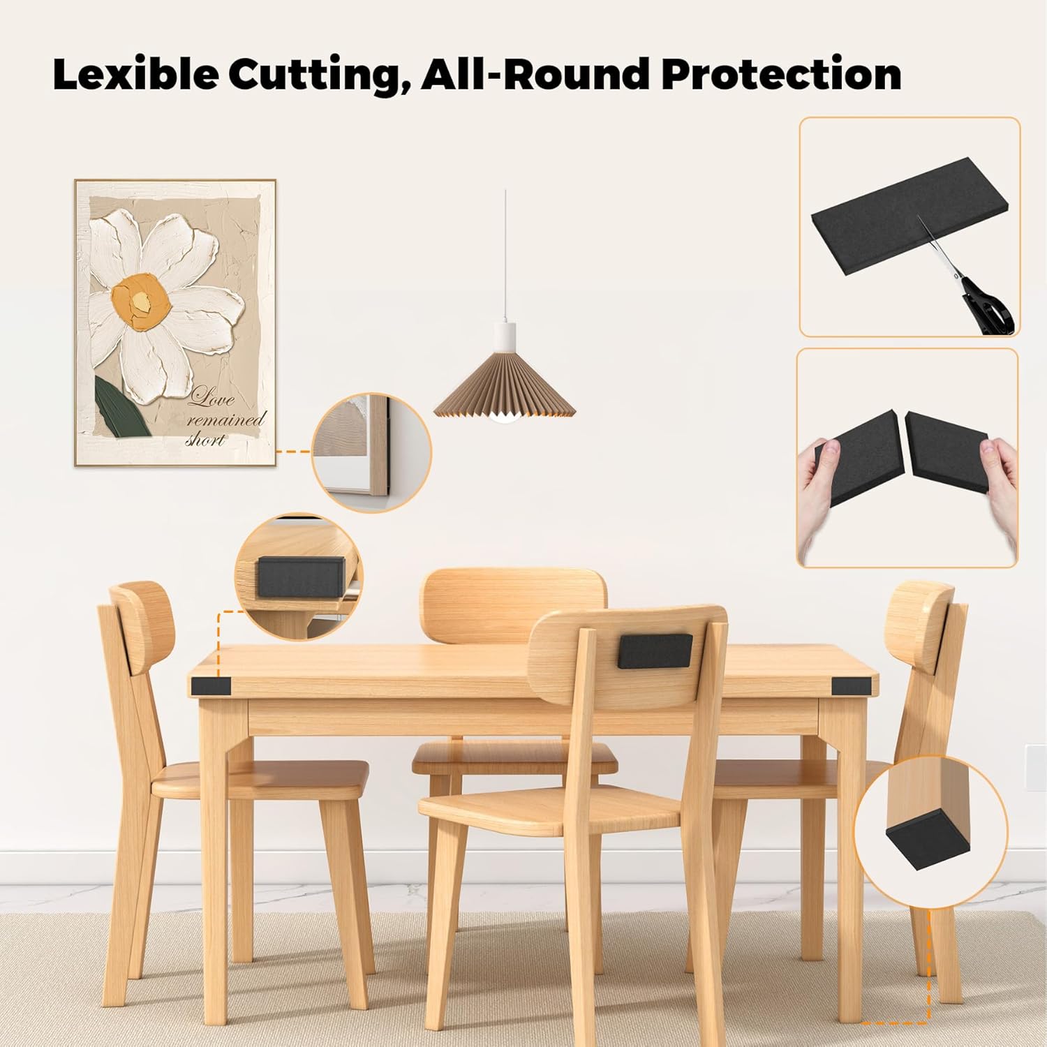 Furniture Wall Protectors,  23Pcs EVA Foam Headboard Stoppers for Wall, Bed Stoppers for Headboard, 10Pcs (20mm Thick)+13Pcs (3mm Thick) Couch Wall Protector, Black Headboard Bumper - Image 7