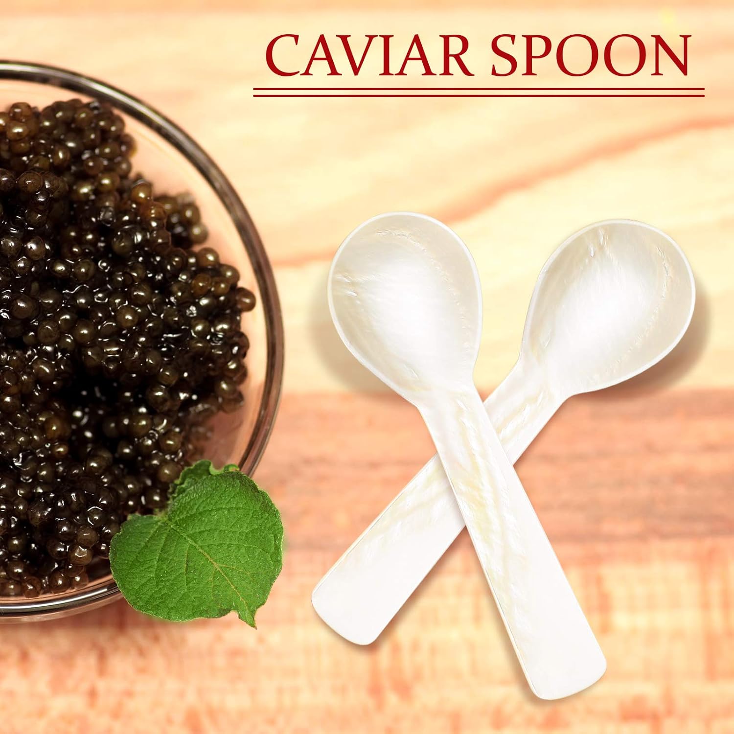 Caviar Spoons Mother of Pearl Mop Spoons with Hand Craft W Round Handle for Caviar, Egg, Ice Cream, Salt, Coffee Serving, Restaurant Serving Set(6 Pieces,3.55 Inch) - Image 3