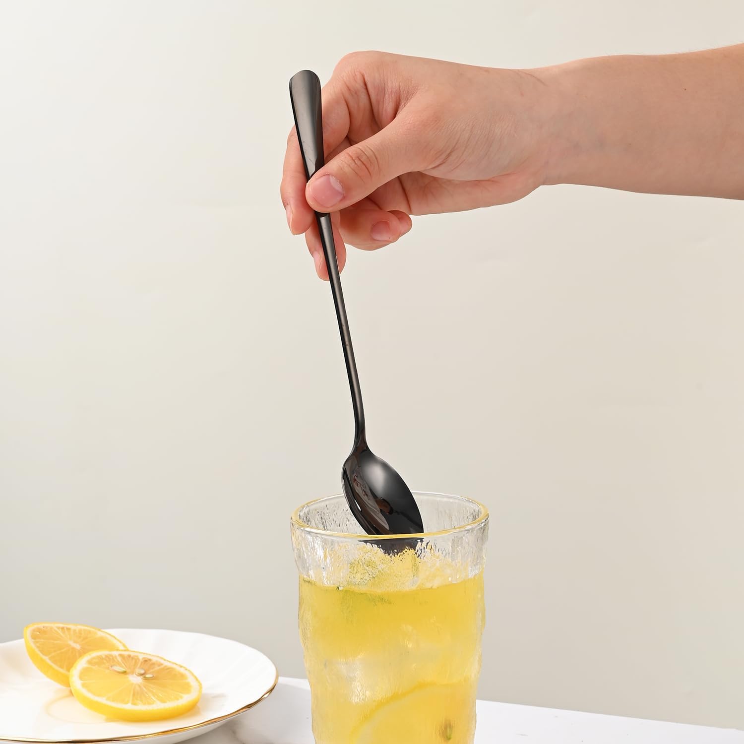 7.5 Inches Black Coffee Stirring Spoons Set,Set Of 8 Stanless Steel Iced Teaspoons,Long Handle Mixing Spoons For Cocktail And Sundae,Long Ice Cream Spoons - Image 6
