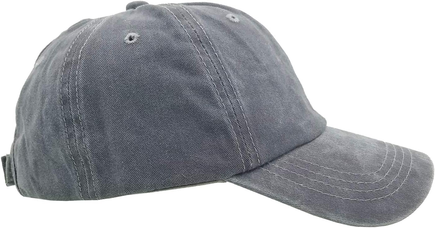 Ponytail Baseball Hat Distressed Retro Washed Womens Twill - Image 7