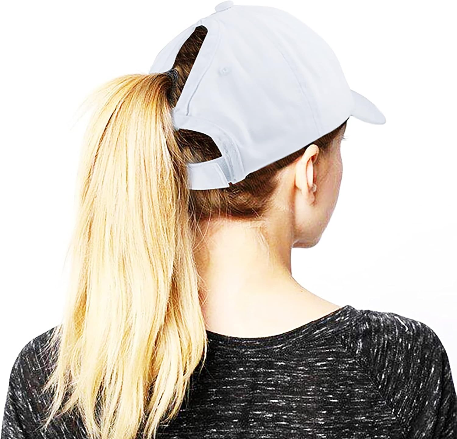 Ponytail Baseball Hat Distressed Retro Washed Womens Twill - Image 2