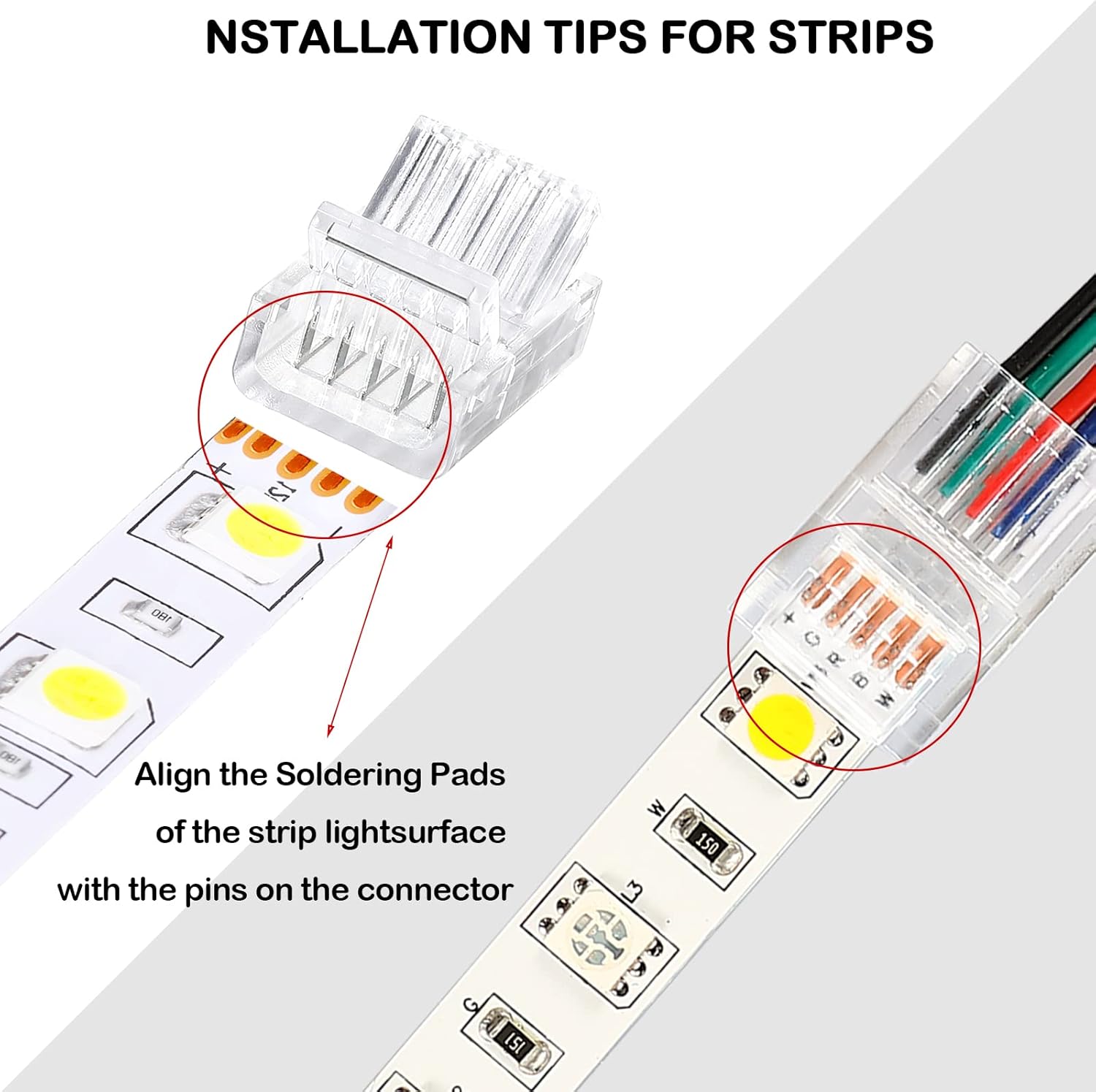 20 Pcs 5 Pin 12 mm LED Strip Connector RGB Lights Waterproof Adapter 22 Awg Wires Connector for Strip Light Unwired Gapless Track 5v 12v 24v - Image 5