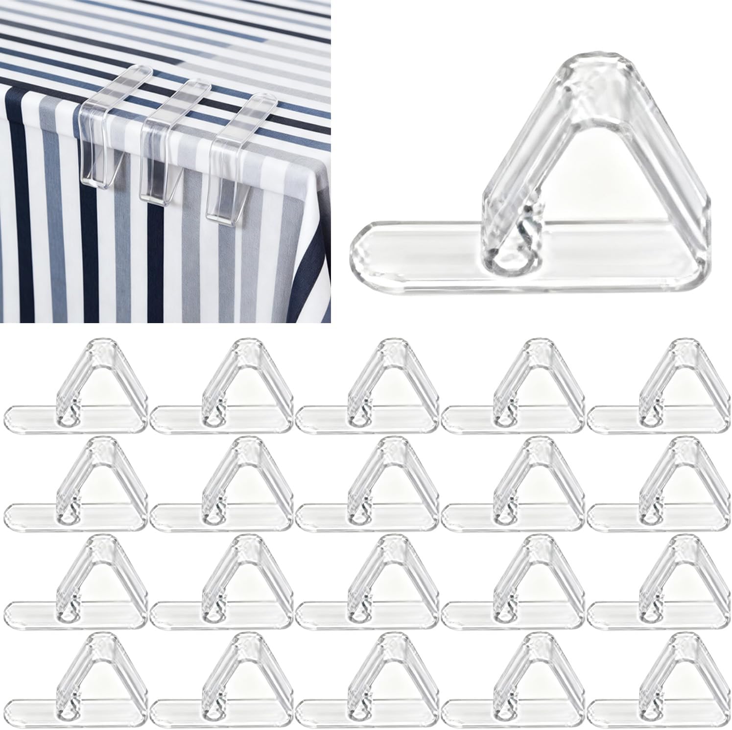 24 Pack Tablecloth Clips for Thick Tables, Heavy-Duty Plastic Table Cover Holders for Outdoor Dining, Picnic, Camping, and Party Use, Windproof Table Cloth Clamps for Birthday, Wedding - Image 1