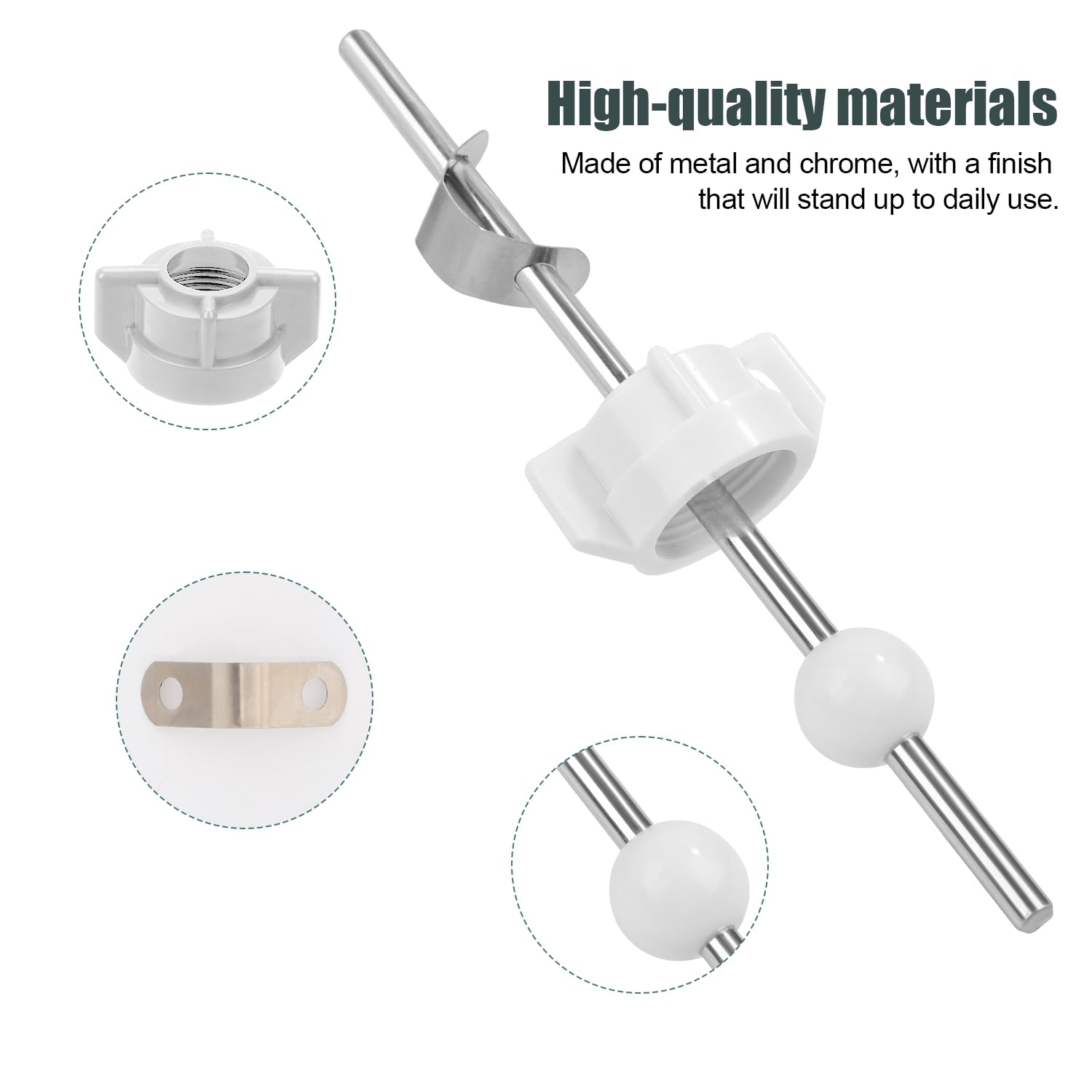 Lavatory Pop Up Center Piece Assembly, Sink Ball Rod/Pivot Rod Replacement Sink Drain Parts Compatible with Price Pfister Pop Up Stopper and Other Popular Brands Replacement for PS2673(White) - Image 4