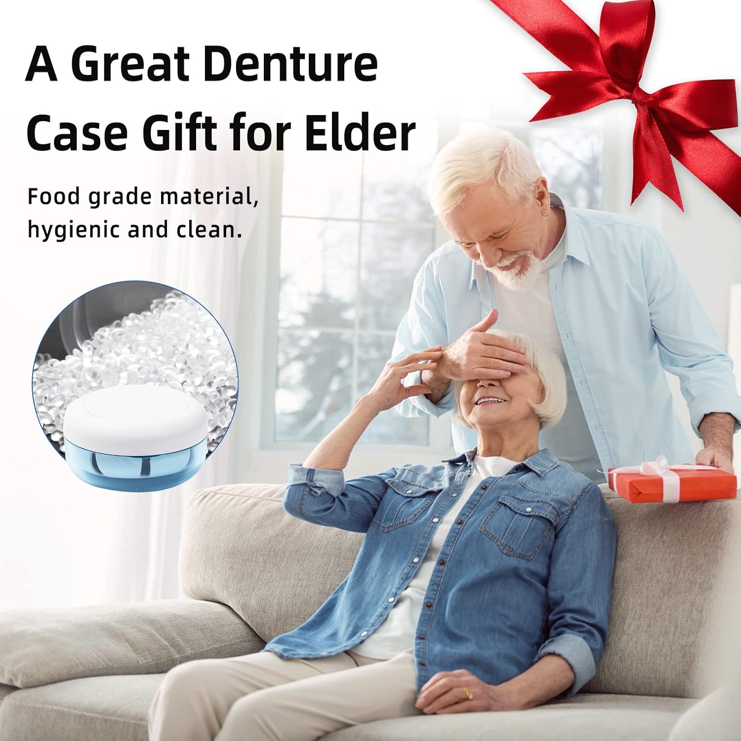 Leak Proof Denture Cup Kit Portable Retainer Case Perfect for Travel, Denture Case Container Cleaning Care for Dentures Aligner Mouth Guard with Denture Brush,Strainer, Removal Tool and Mirror - Image 6