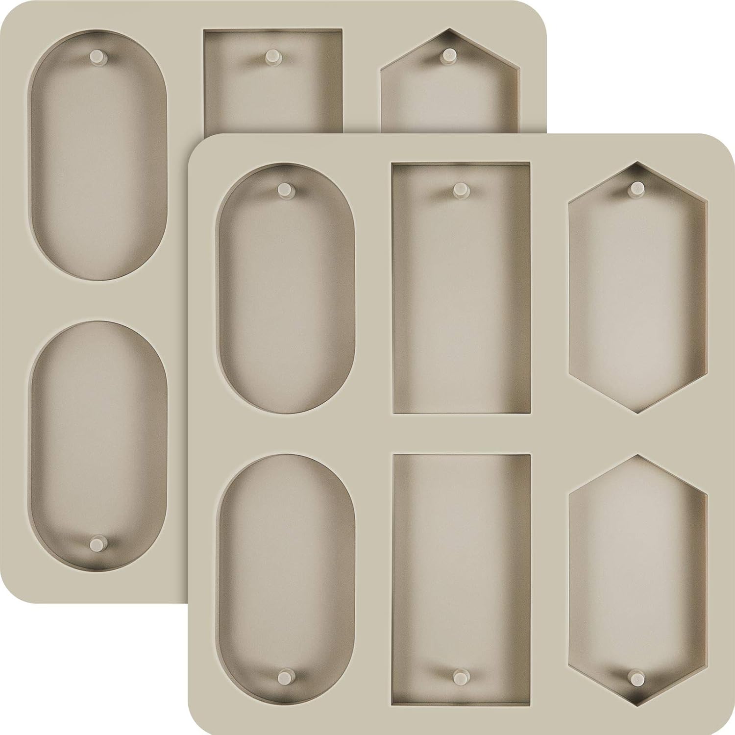 2 Pcs Silicone Wax Melt Molds Silicone Resin Keychain and Wax Sachets Epoxy Casting Jewelry Making Molds with Hanging Holes for DIY Jewelry Handicrafts Making(Stylish Style) - Image 1