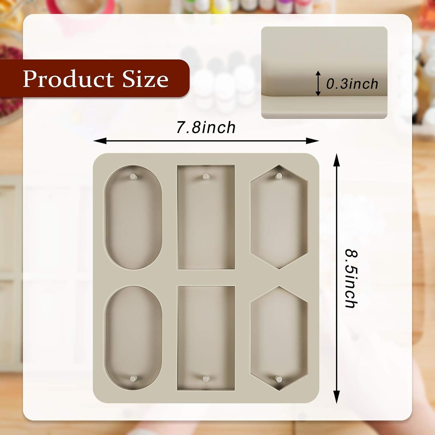 2 Pcs Silicone Wax Melt Molds Silicone Resin Keychain and Wax Sachets Epoxy Casting Jewelry Making Molds with Hanging Holes for DIY Jewelry Handicrafts Making(Stylish Style) - Image 2