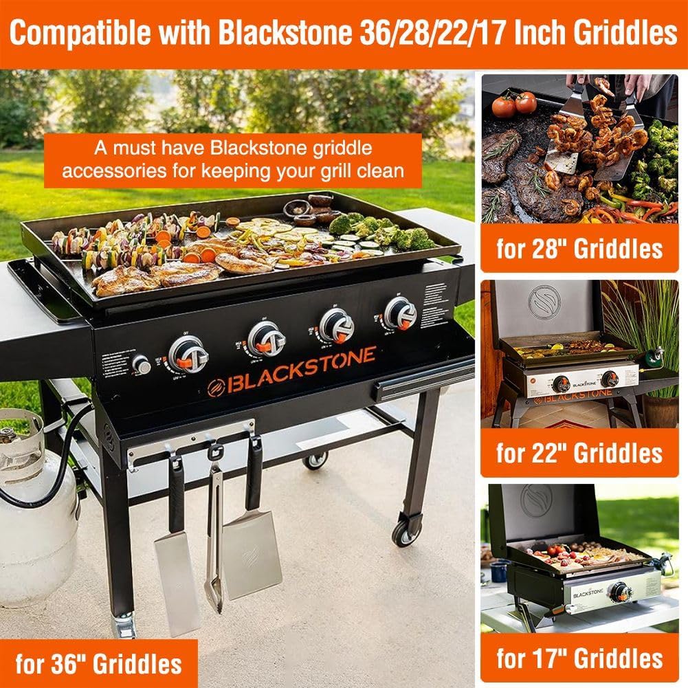2 Pack Blackstone Silicone Grease Cup Liners for 36 28 22 17 Inch Griddle, Reusable Catcher Liner Grill Tray Blackstone Accessories, Replacement of Aluminum Foil Drip Pans, Orange - Image 3