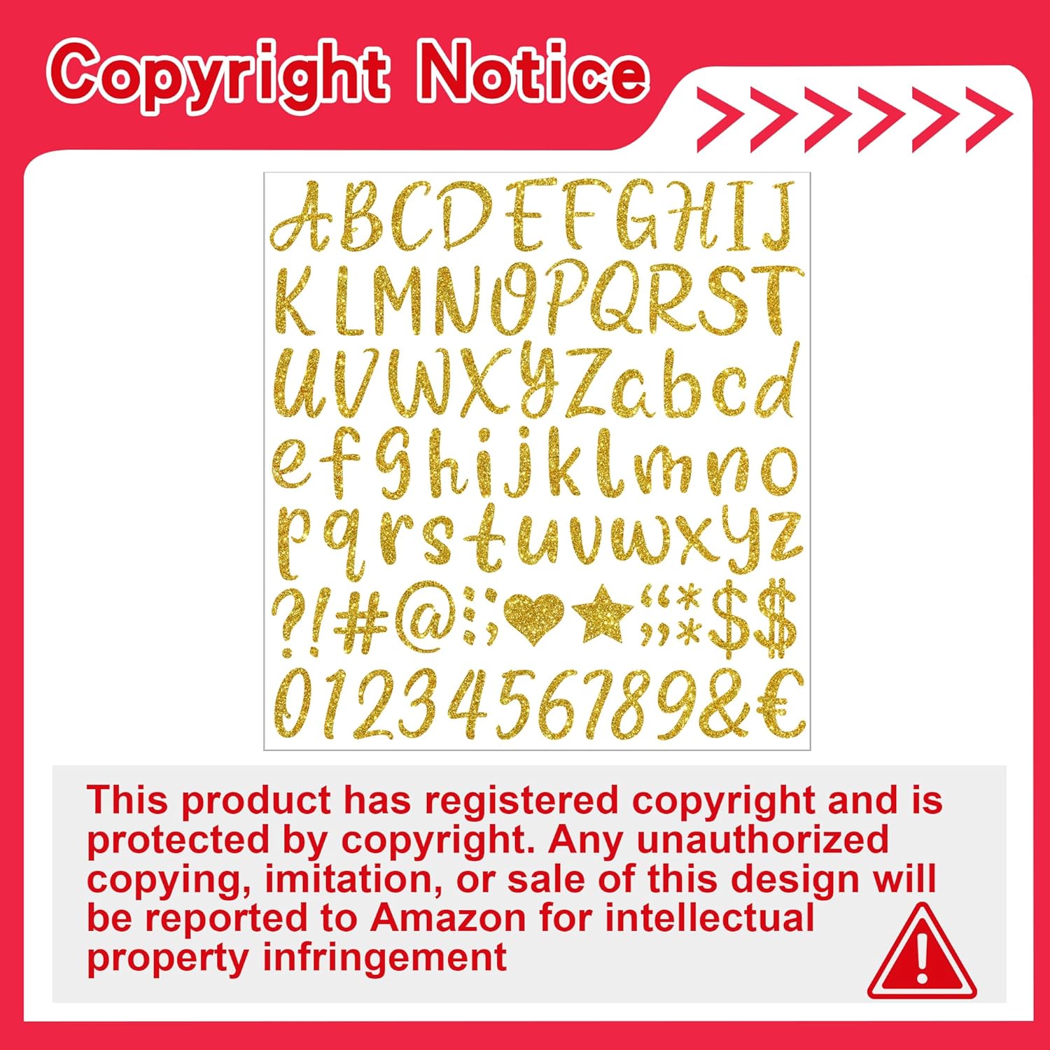648 PCS Gold Letter Stickers Glitter Alphabet Stickers 1 Inch Self Adhesive Waterproof Vinyl Small ABC Letters for Graduation Cap Water Bottles Cup Mailbox Number Scrapbooking Sign Crafts (8,Gold) - Image 2