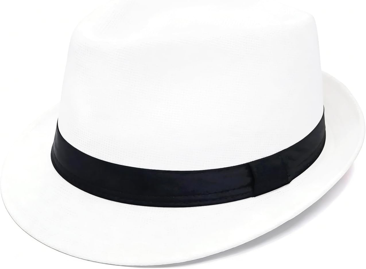 1920s Men Fedora Hat Cap for Men,Manhattan Hat for 1920s Mens Gatsby Costume Accessories - Image 1