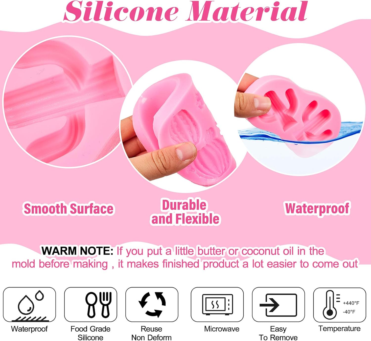 3 Pieces Cactus Silicone Fondant Moulds Cacti Hawaiian Cake Moulds Set for Making Sugar Chocolate Candy Gum Paste Cupcake Cake Decoration Supplies - Image 4