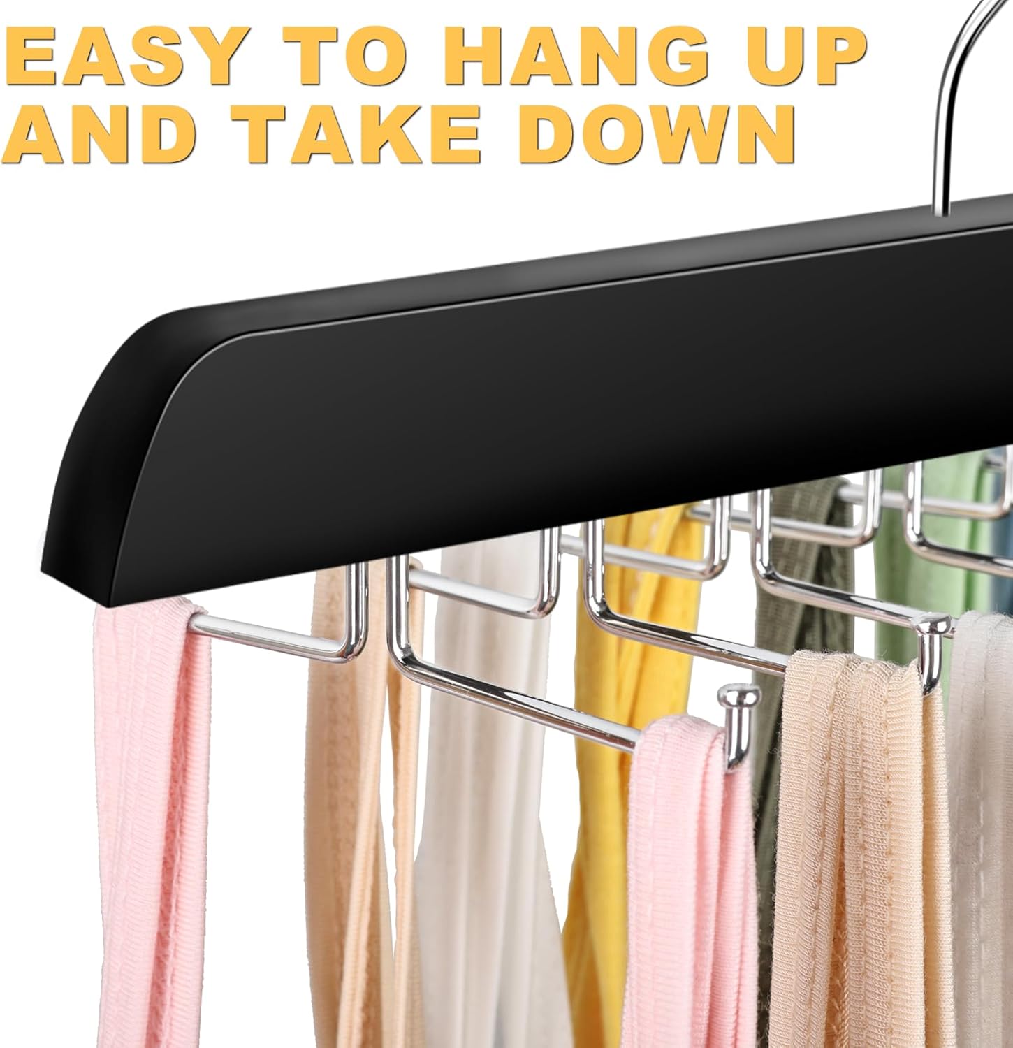 Tank Top Hanger with Premium Wood, 24 Large Capacity, Space Saving,360 Degree Rotating, Foldable Metal Hooks, Tank Tops - Image 3