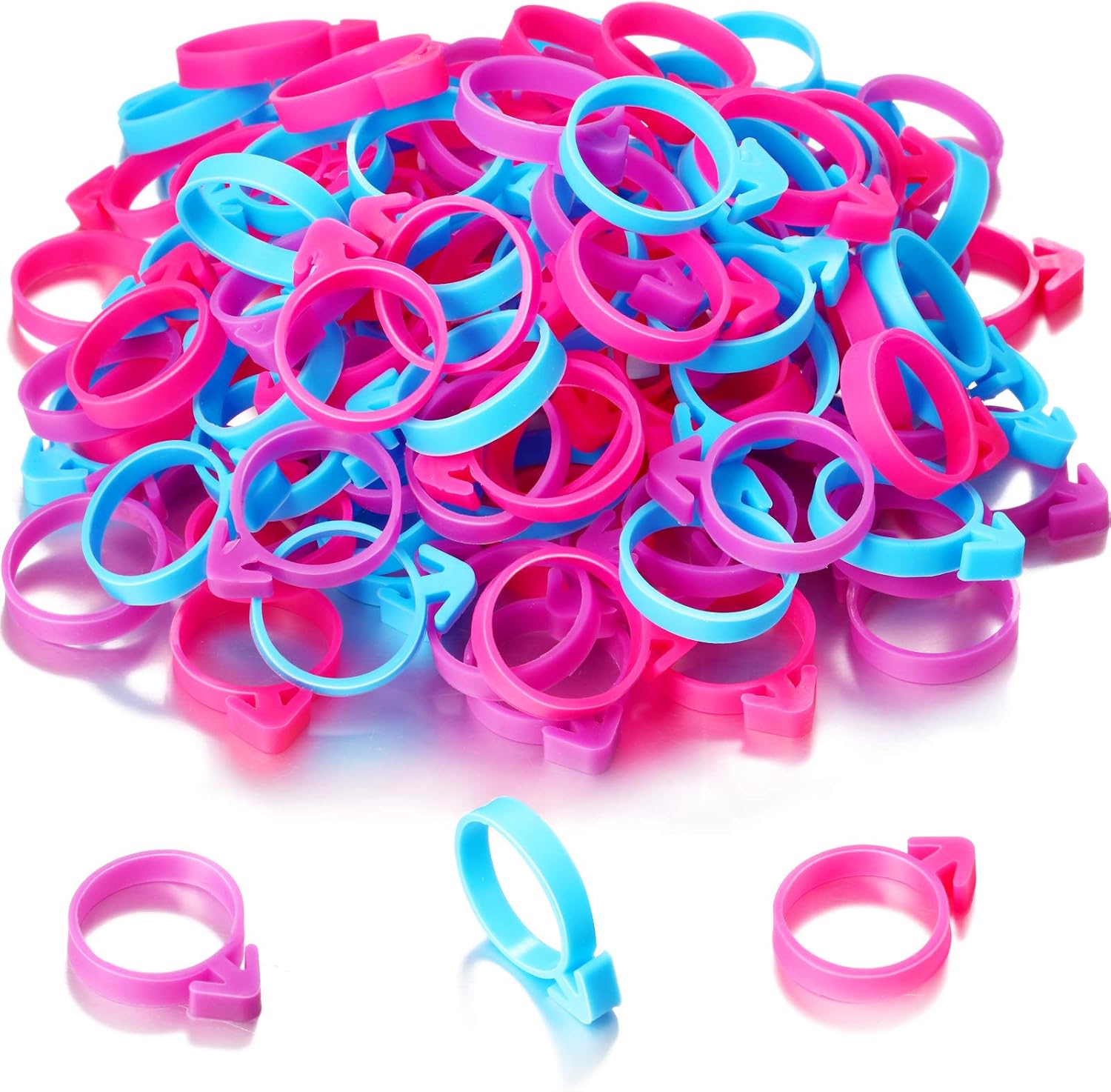 120 Pieces Icing Bag Ties Silicone Decoration Piping Bag Ties for Cupcakes Cookies and Pastry(Rosy, Blue, Purple) - Image 1