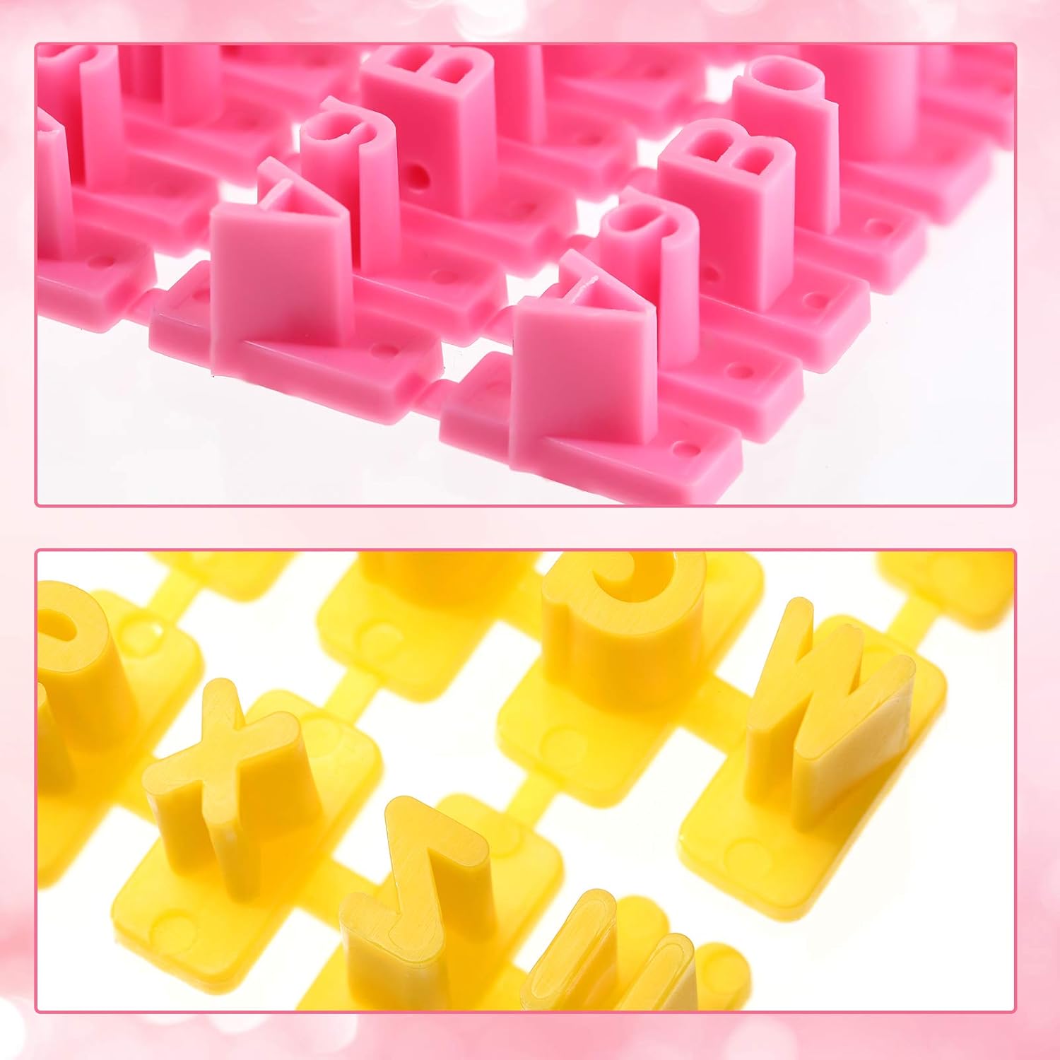 225 Pcs Cookie Letter Number Stamp Set Fondant Clay Biscuit Baking DIY Mini Tool Decorations Alphabet Number Punctuation Embosser Cutters Stamp Including Lower Upper Case Alphabet - Image 3