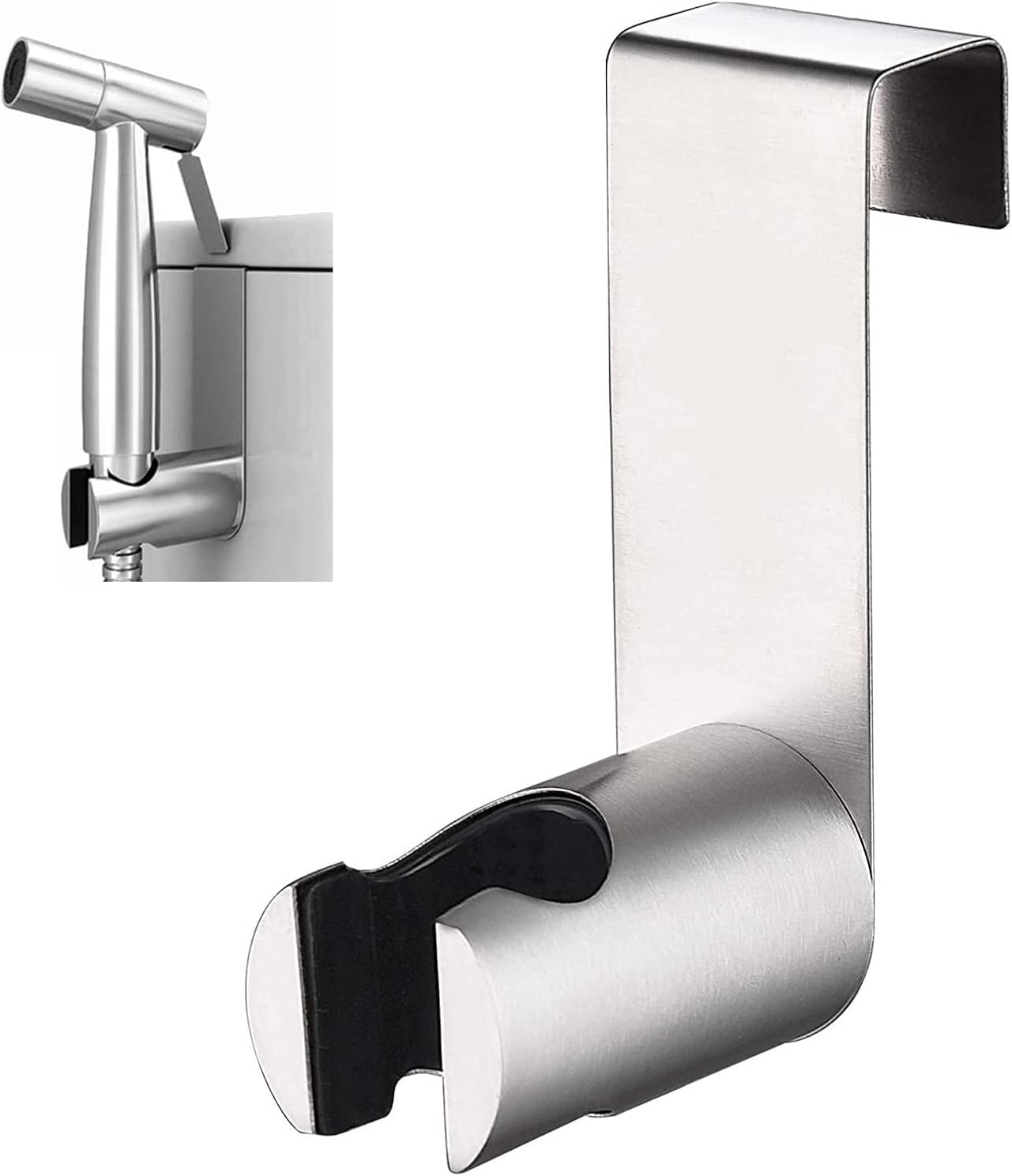 Handheld Bidet Sprayer for Toilet,Bidet Sprayer Holder,Portable Pet Shower,Bidet Attachment Bathroom Stainless Steel Spray for Personal Hygiene (Hook, Silver) - Image 1