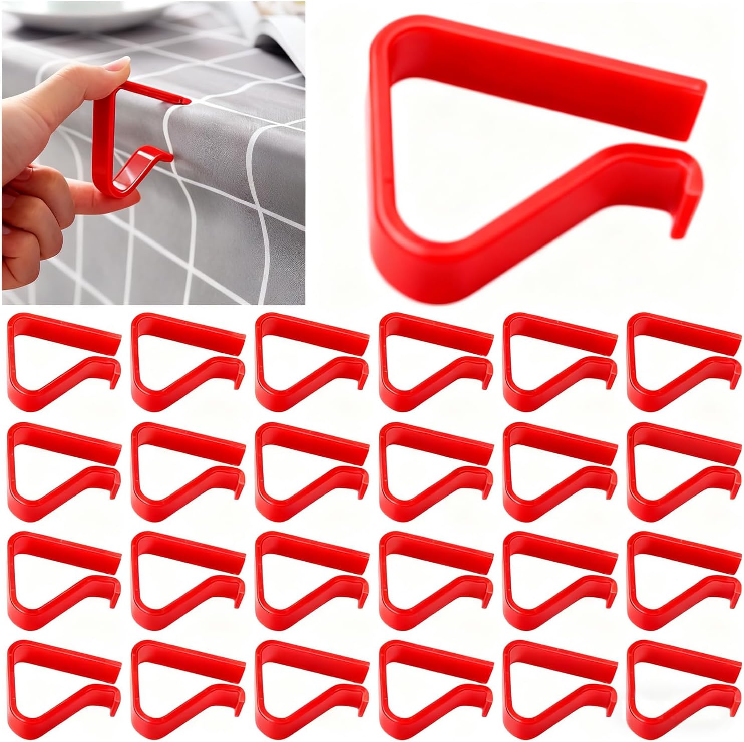 Transparent Clear Tablecloth Clips, Plastic Table Cloth Clips，Table Cover Holder Clamps，Table Cloth Holder for Christmas Home Wedding Party Indoor Outdoor Camping Picnic - Image 1