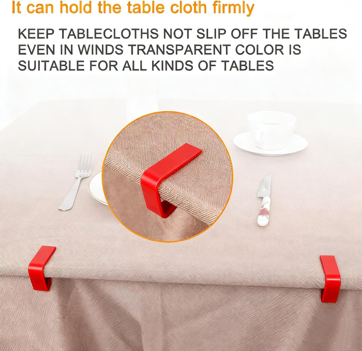 Transparent Clear Tablecloth Clips, Plastic Table Cloth Clips，Table Cover Holder Clamps，Table Cloth Holder for Christmas Home Wedding Party Indoor Outdoor Camping Picnic - Image 4