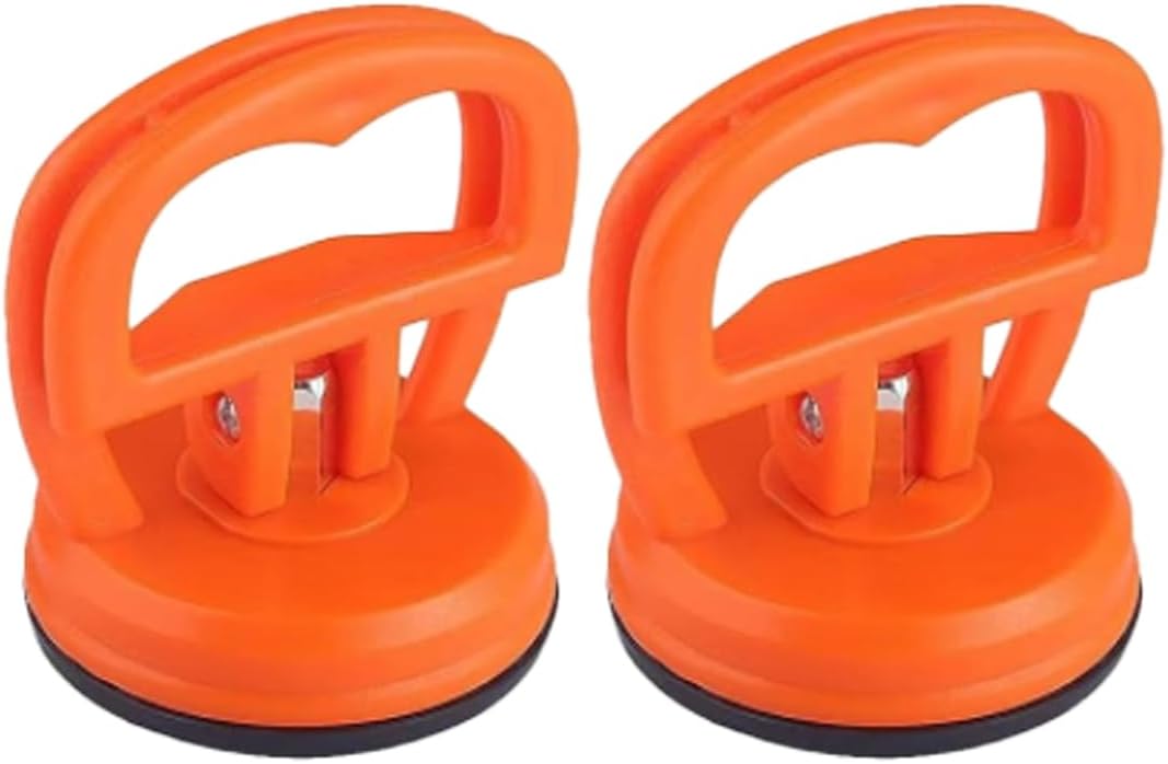 2PCS Car Dent Puller Kit Handle Lifter, Car Dent Puller Remover Tool, Powerful Suction Cup for Car Dent Repair, Glass and Tiles Lifting, and Objects Moving, Suitable for Most Car Models (Orange) - Image 1